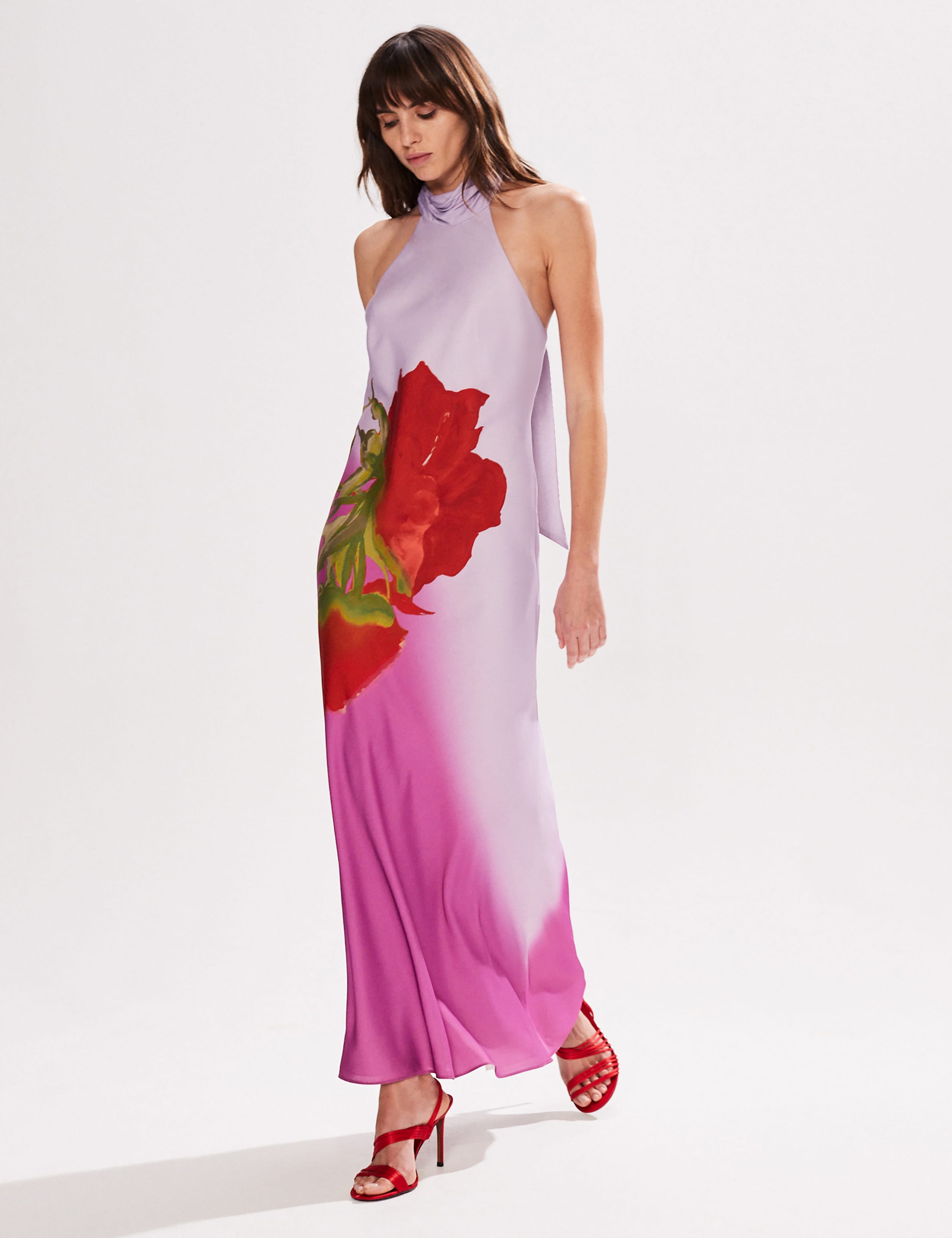 Floral Halter Neck Maxi Column Dress 2 of 4