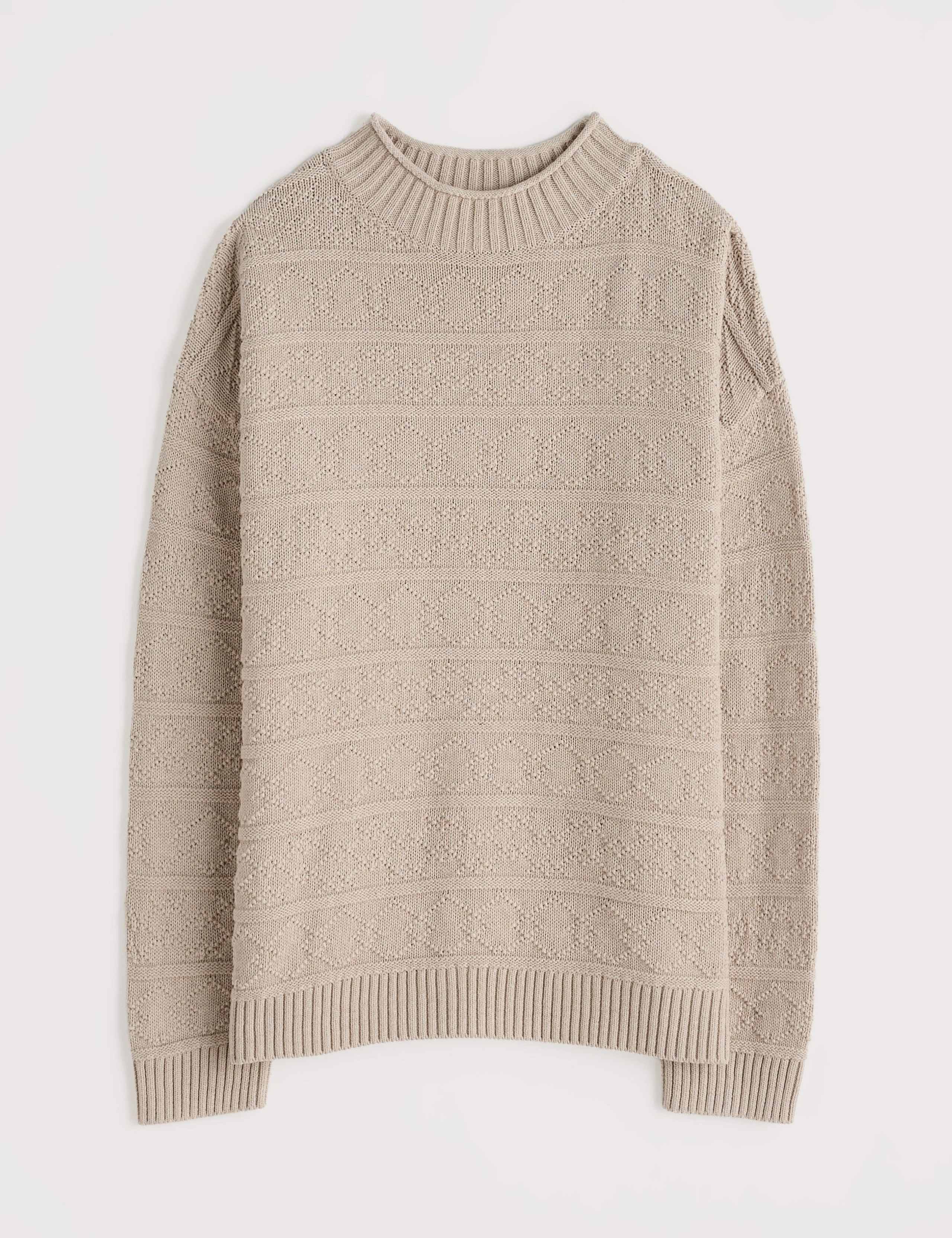 Pure Cotton Cable Knit Crew Neck Relaxed Fit Jumper 2 of 5