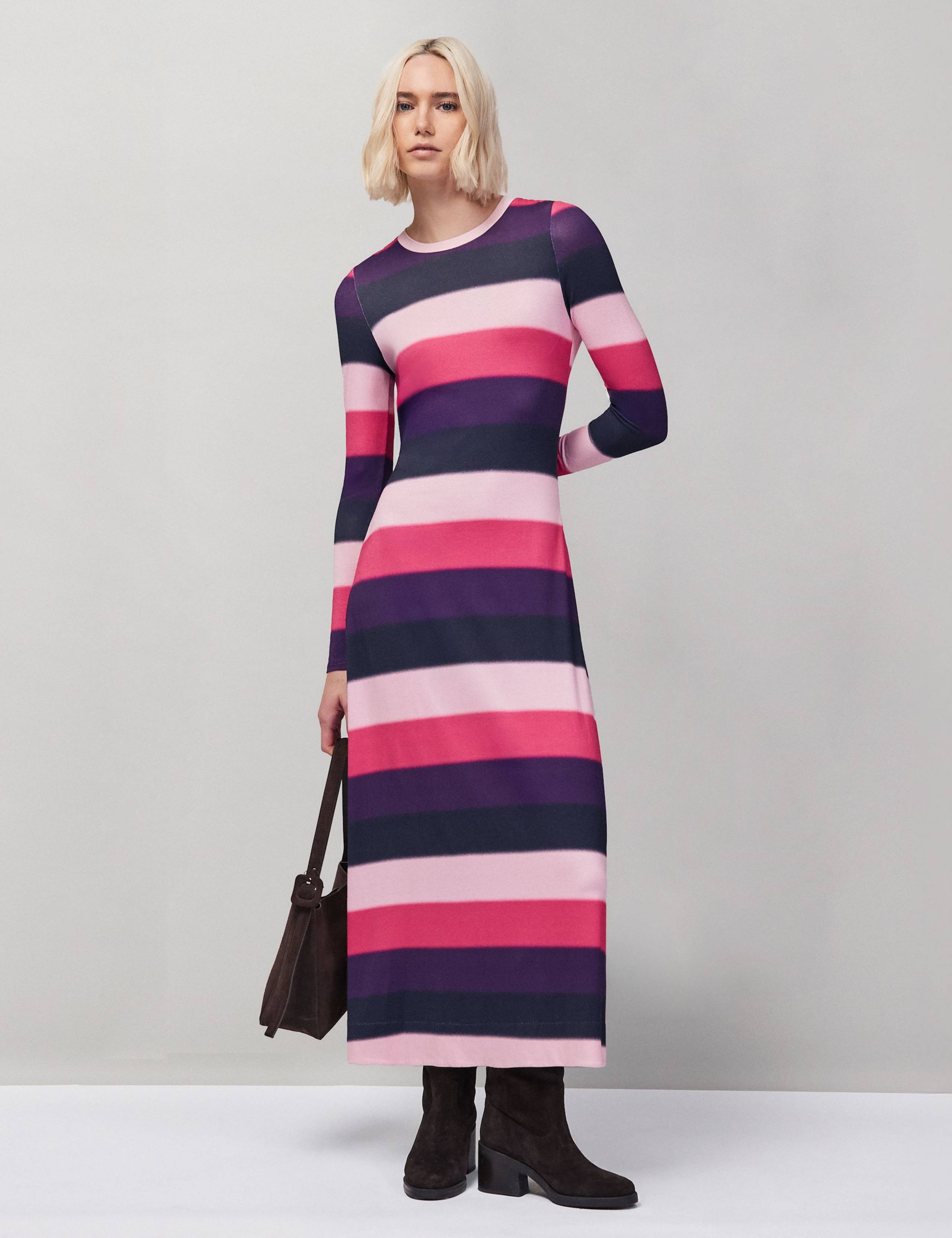 Jersey Striped Midaxi Column Dress 1 of 4
