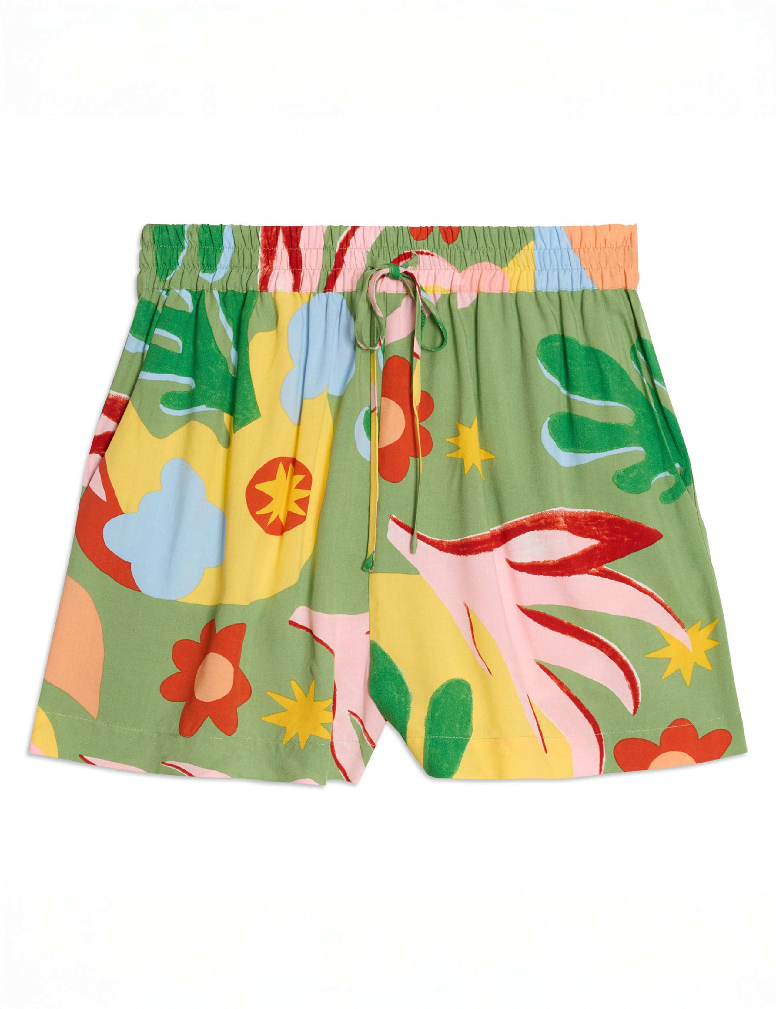 Tropical Print High Waisted Shorts 2 of 4