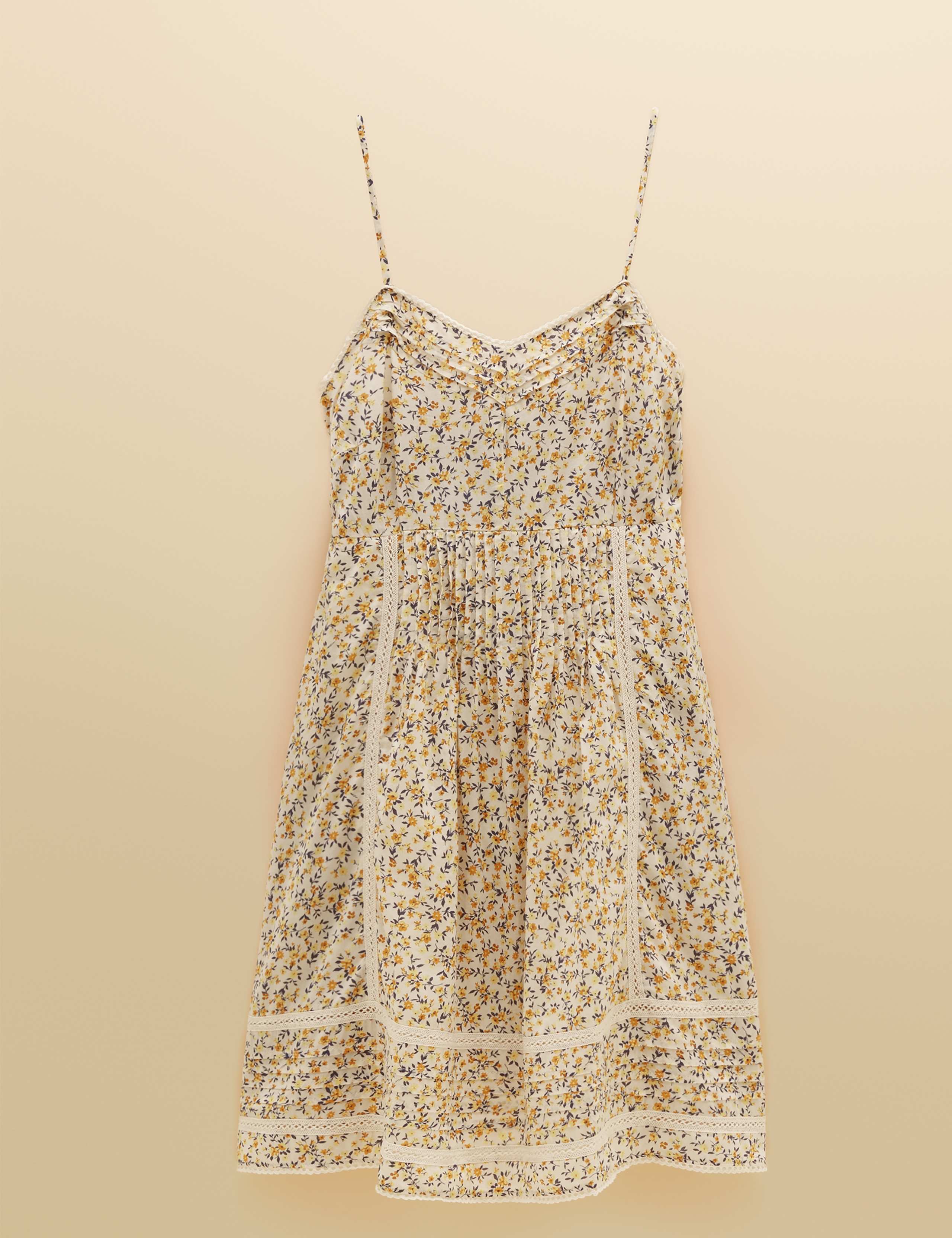 Pure Cotton Ditsy Floral Strappy Skater Dress 2 of 8