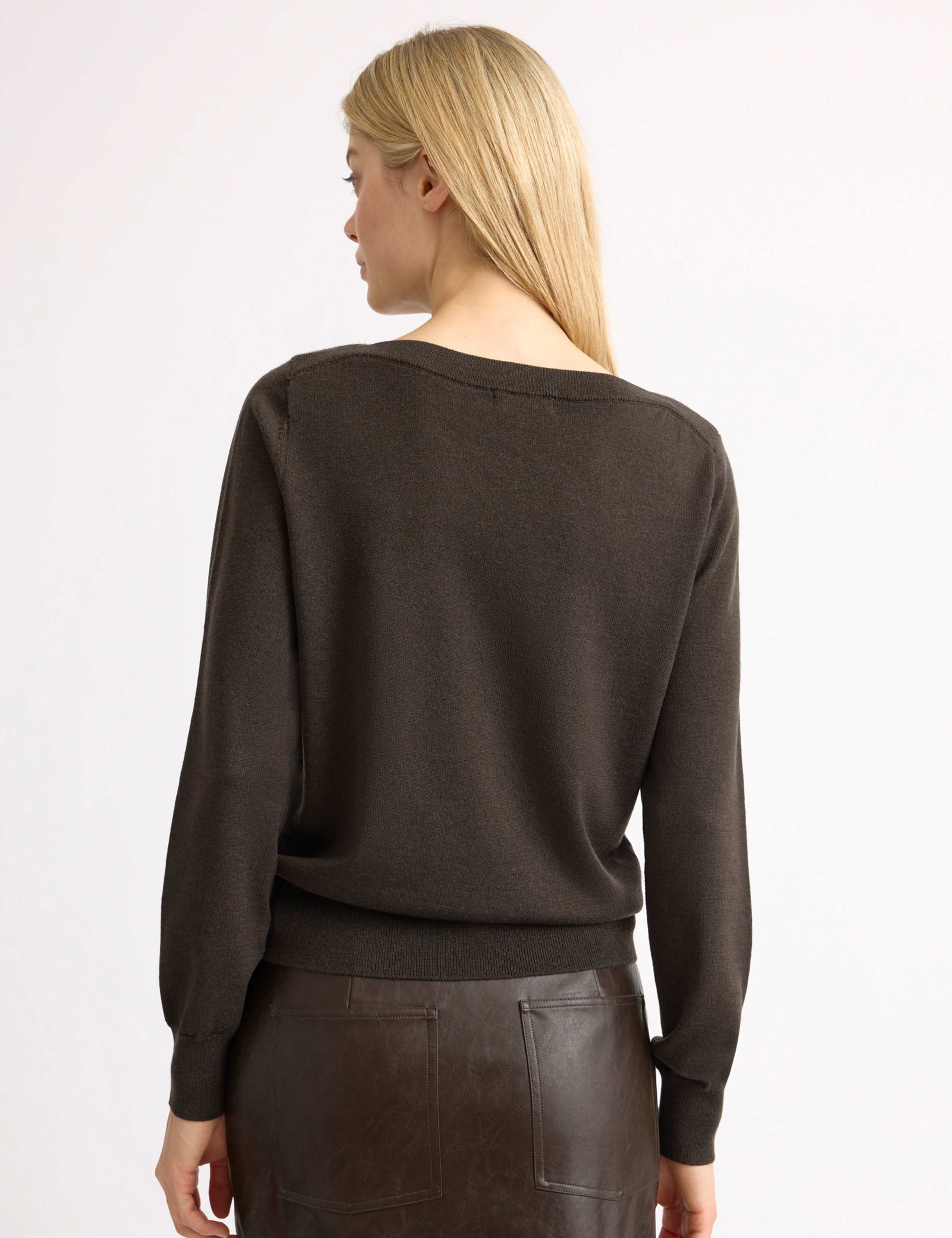 Pure Merino Wool Slash Neck Jumper 3 of 5