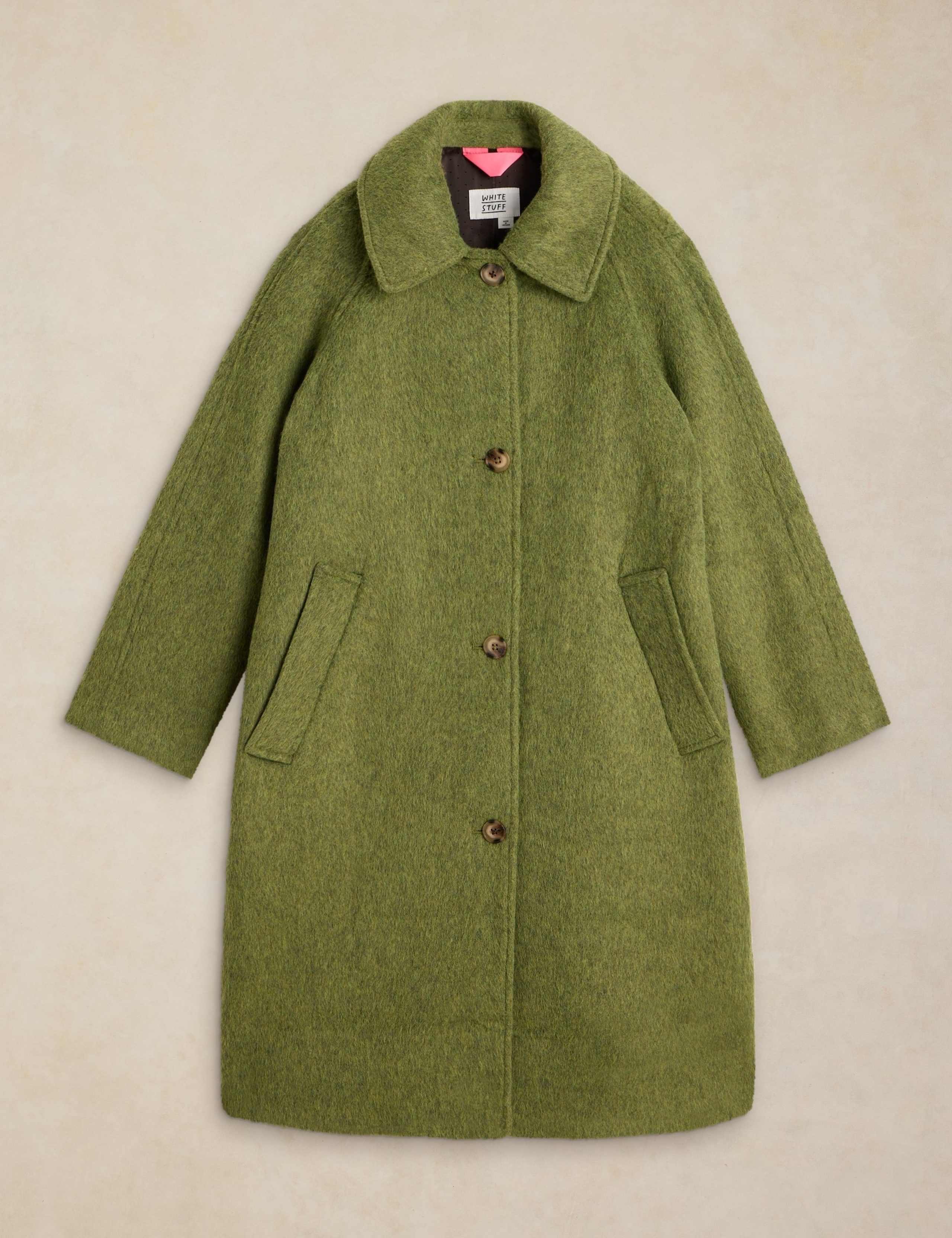 Wool Blend Textured Collared Coat 2 of 7