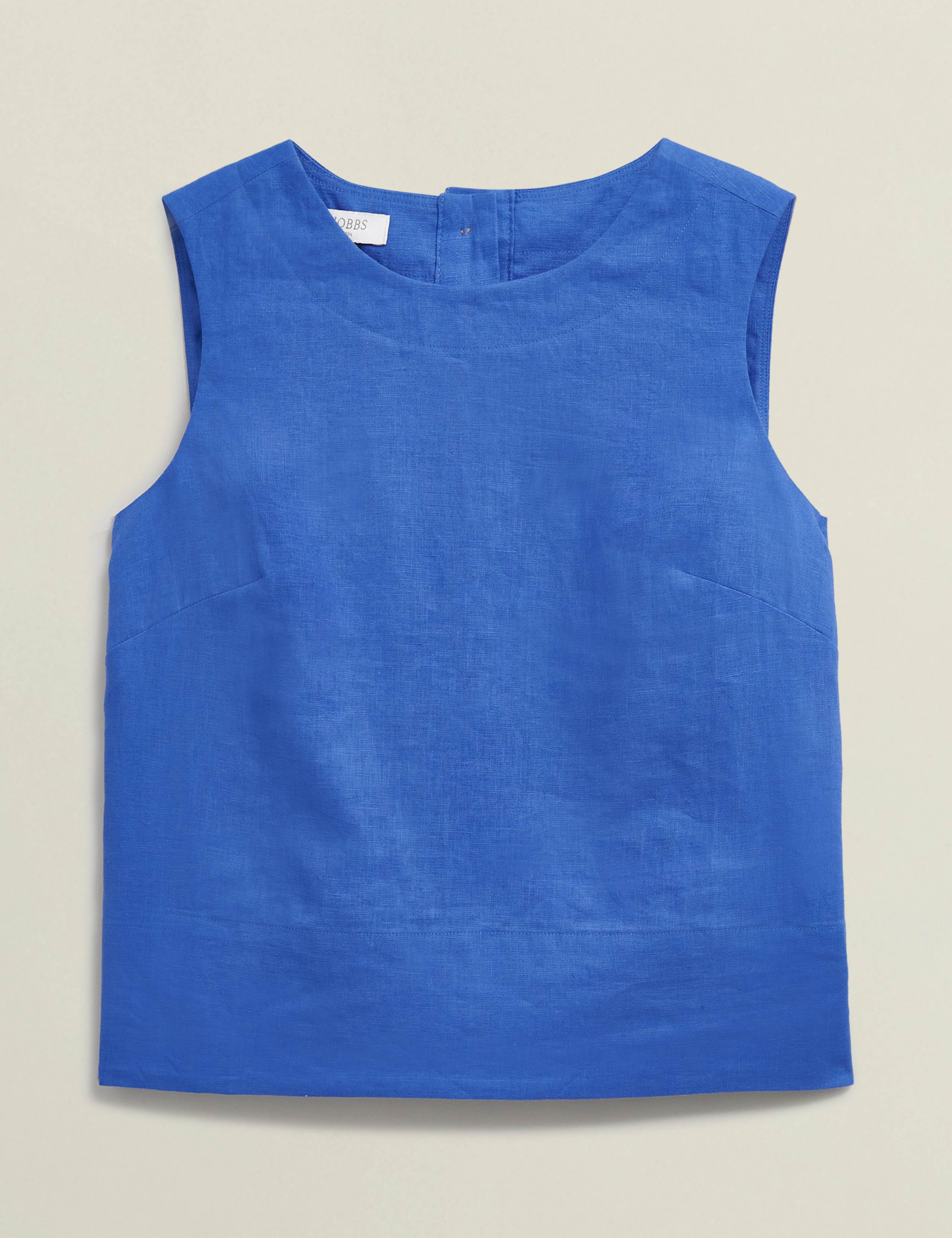 Pure Linen Round Neck Vest Top 2 of 8