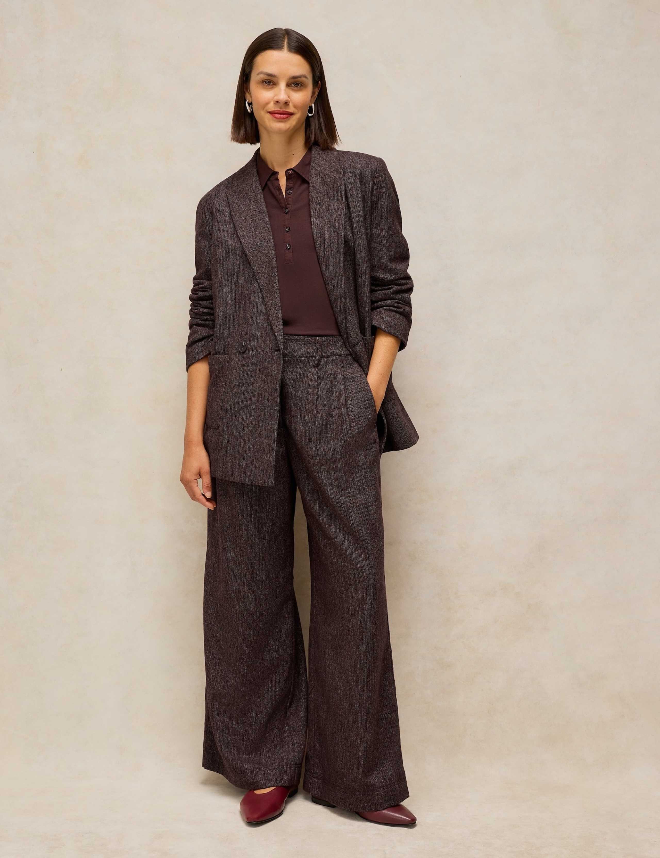 Wool Blend Textured Tweed Blazer 4 of 7