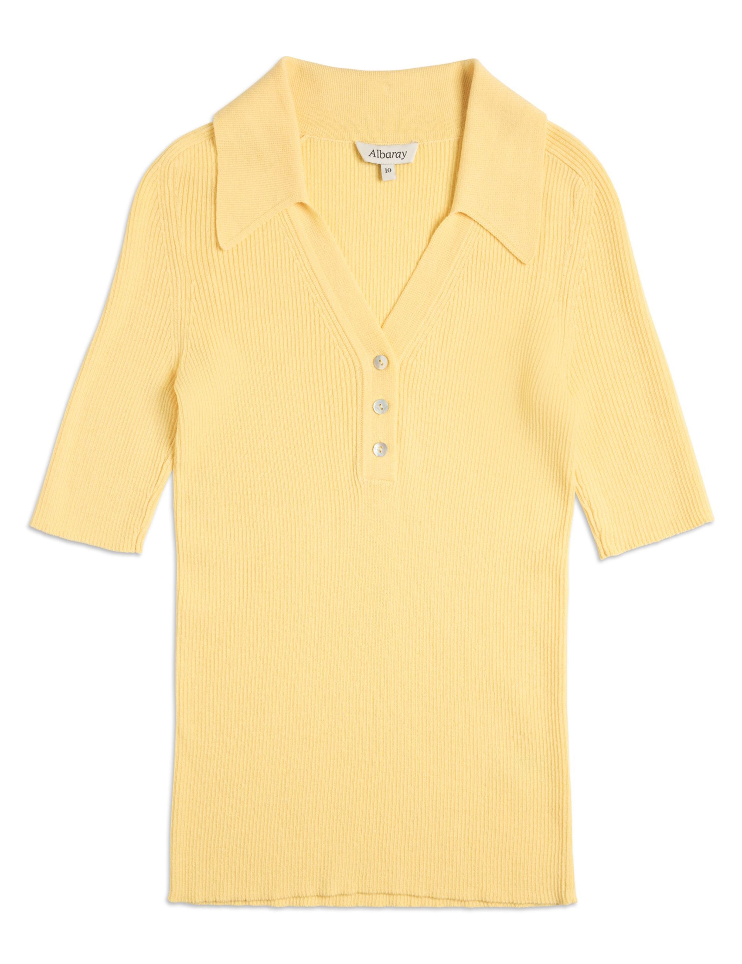 Ribbed Collared Button Detail Knitted Top 2 of 4