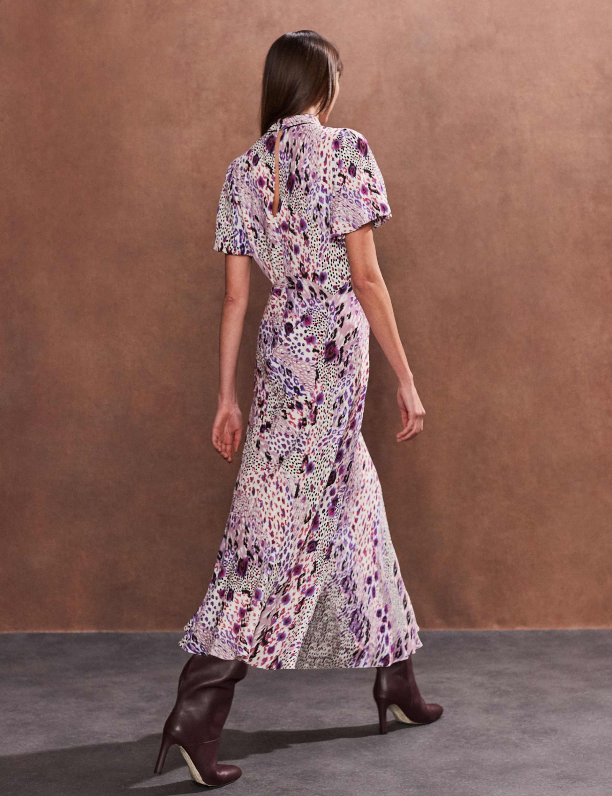 Animal Print High Neck Midaxi Tea Dress 2 of 4