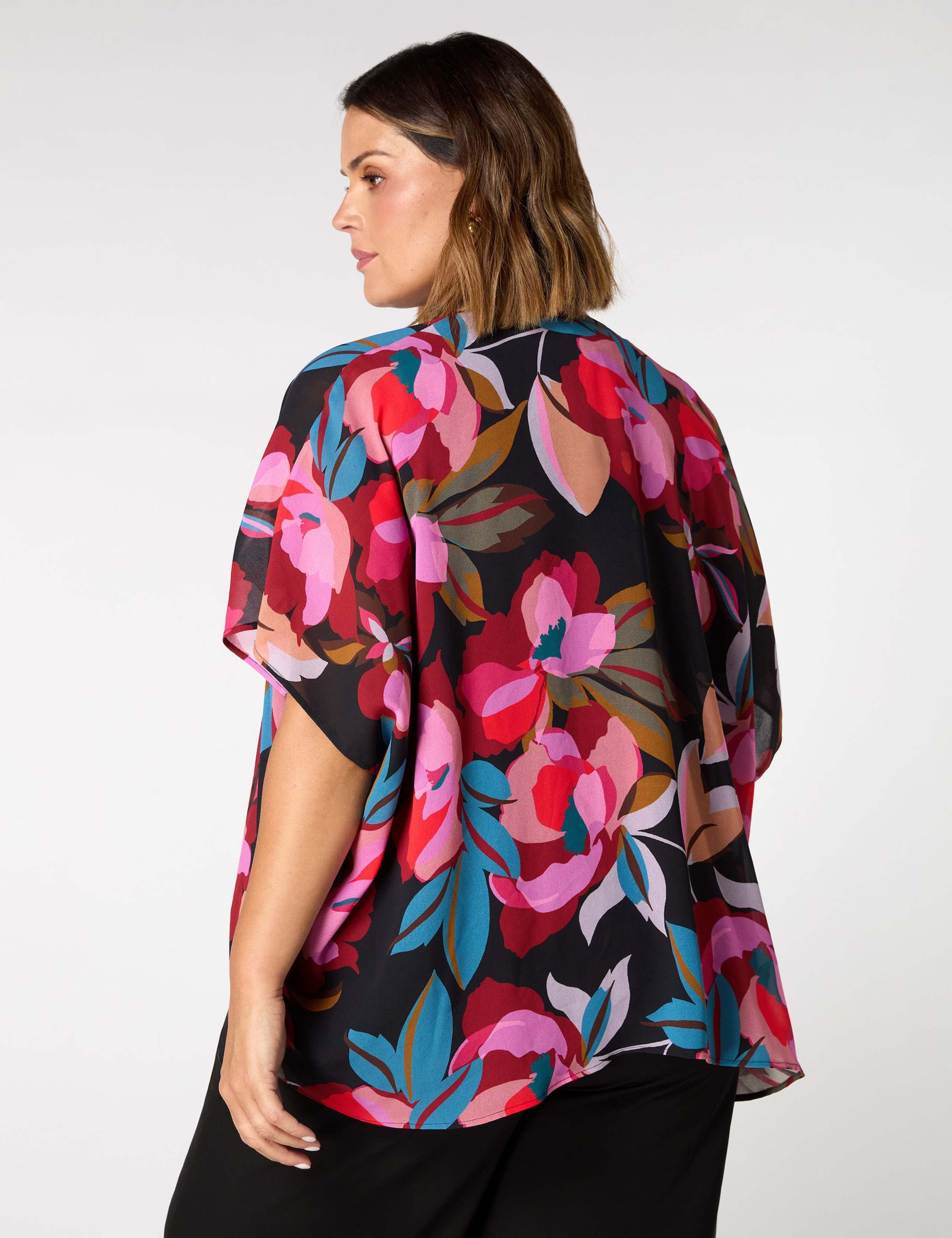 Floral Collarless Kimono Top 5 of 5