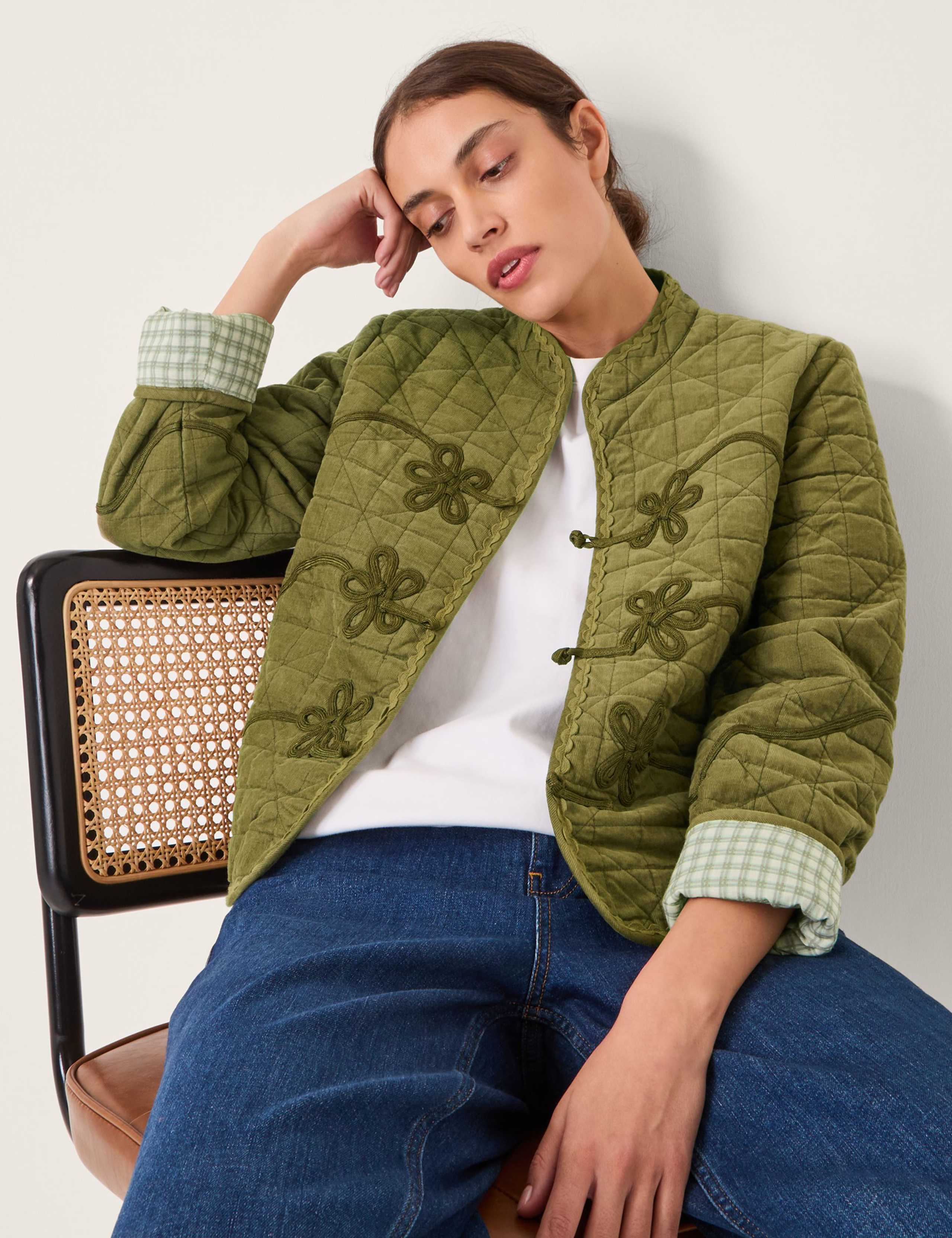 Pure Cotton Cord Quilted Short Jacket 1 of 4