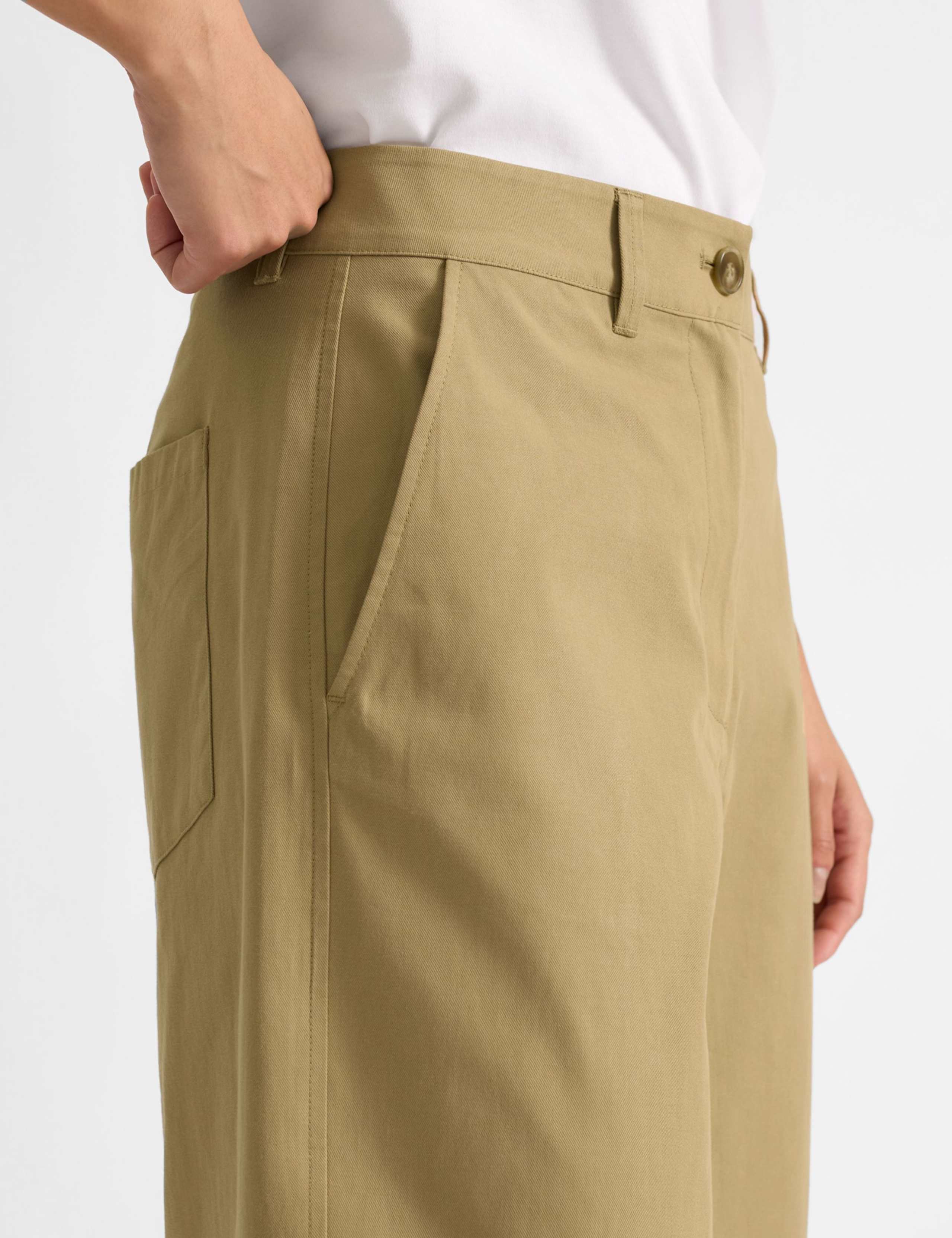 Pure Cotton Barrel Leg Ankle Grazer Chinos 3 of 4