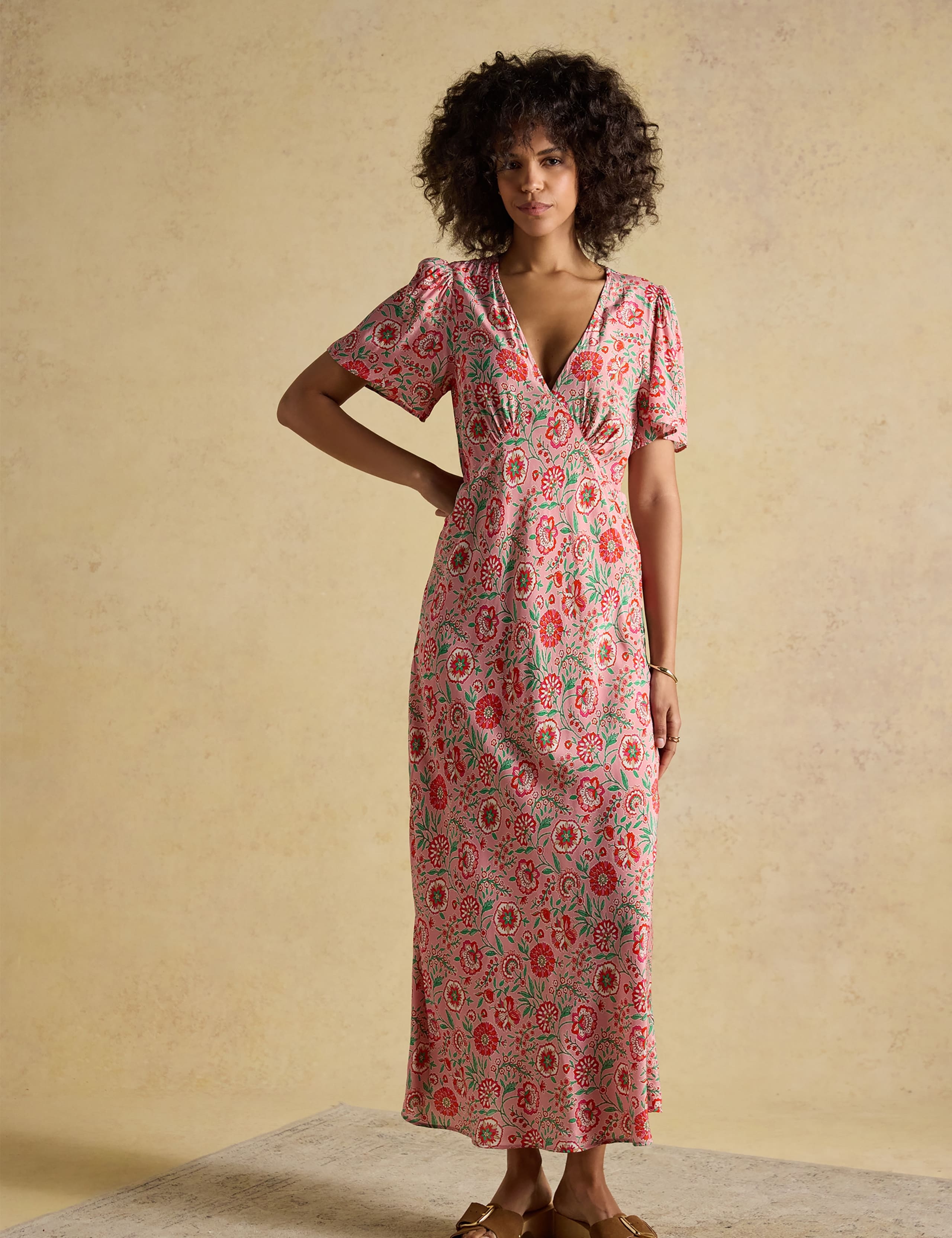 Floral V-Neck Midaxi Tea Dress 1 of 8