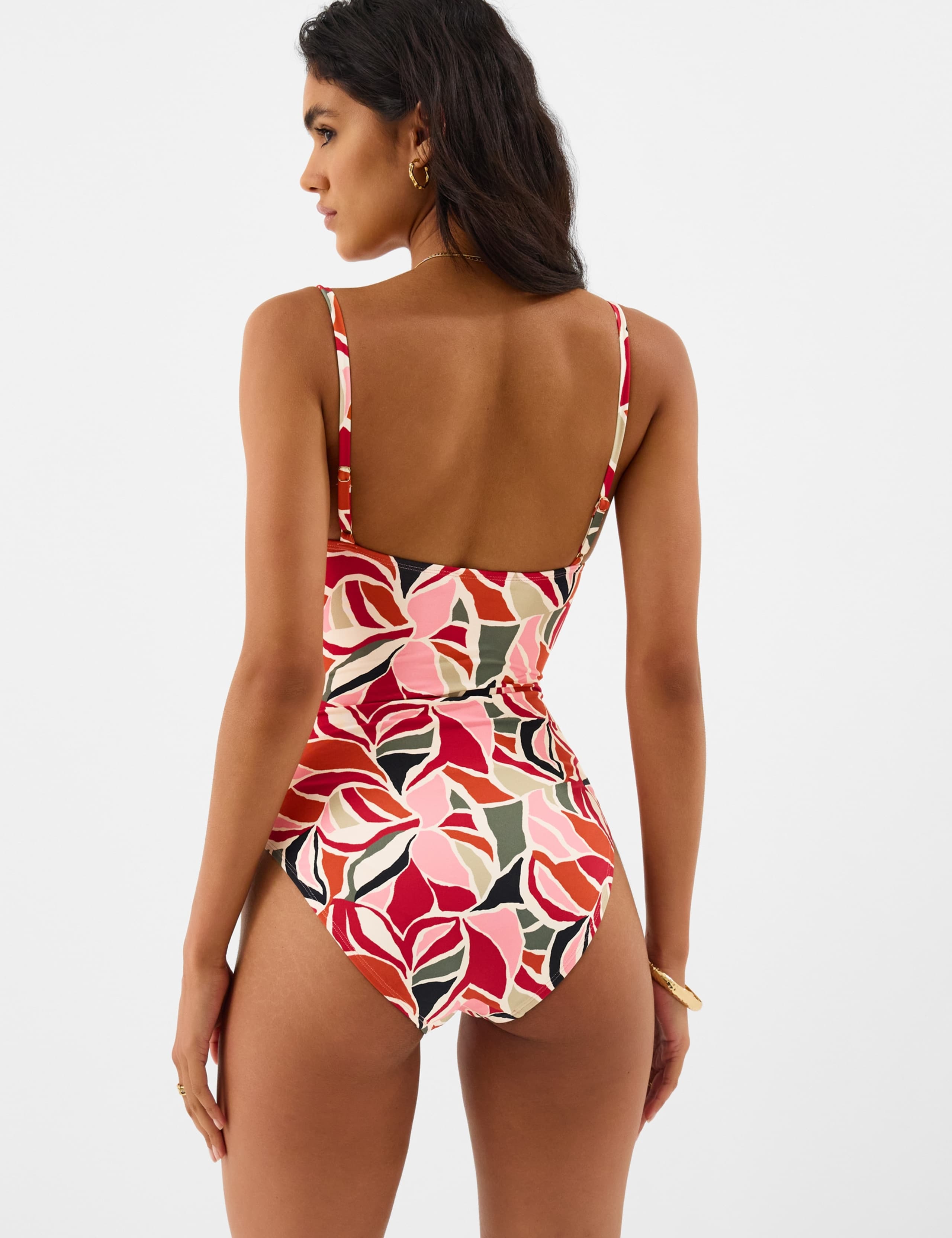 Printed Padded Beaded Scoop Neck Swimsuit 4 of 4