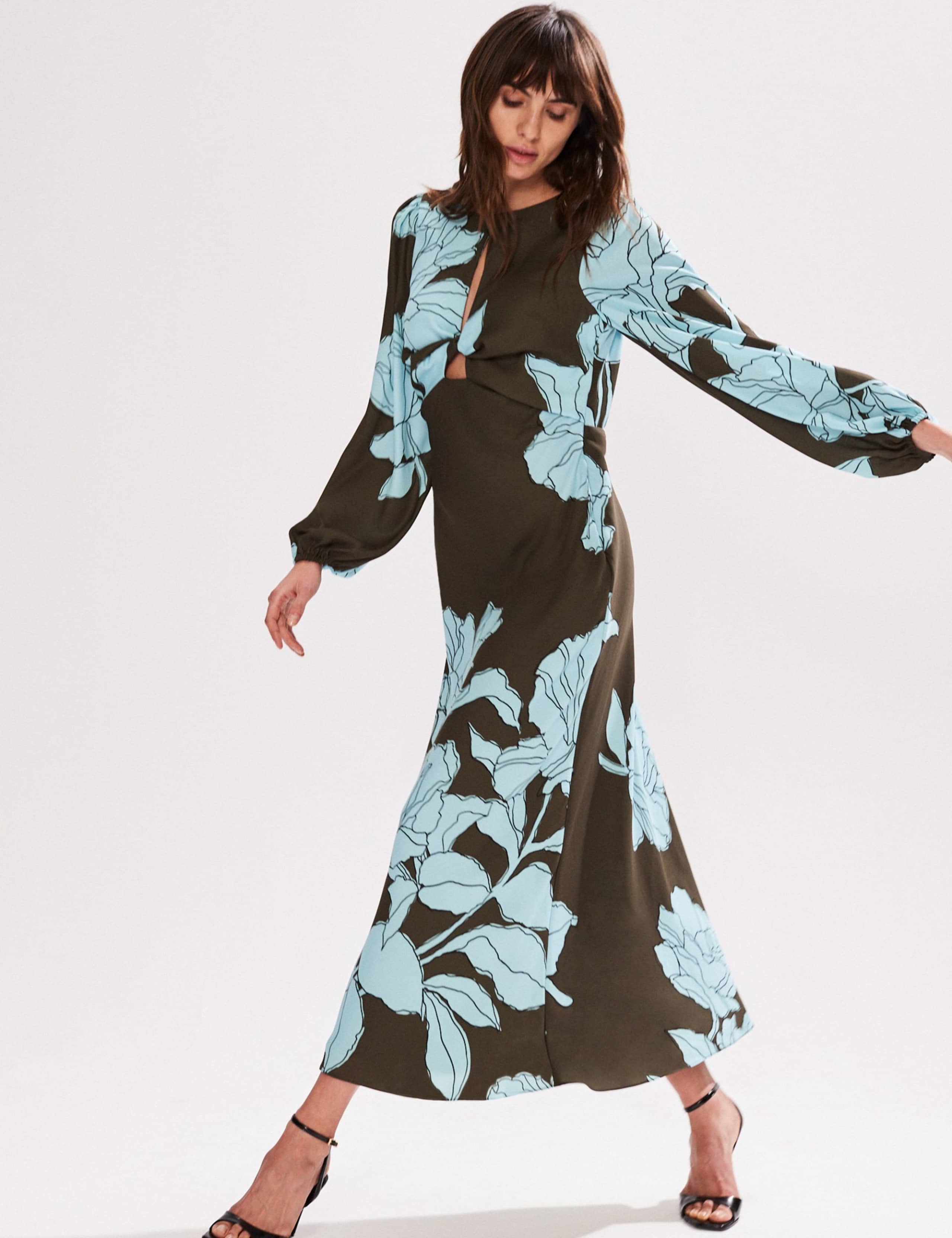 Floral Twist Front Midi Tea Dress 2 of 4
