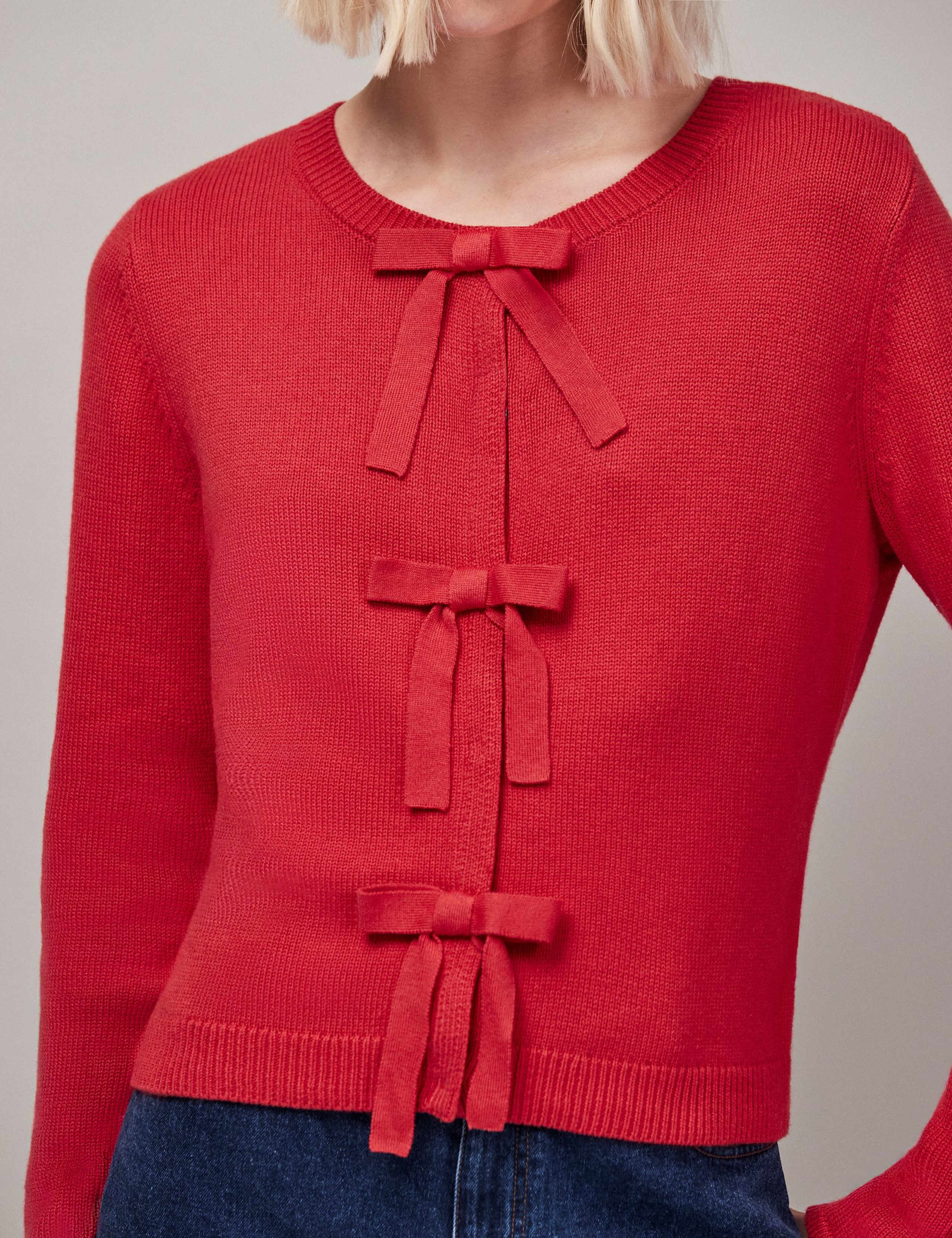 Bow Detail Cardigan with Cashmere 1 of 1