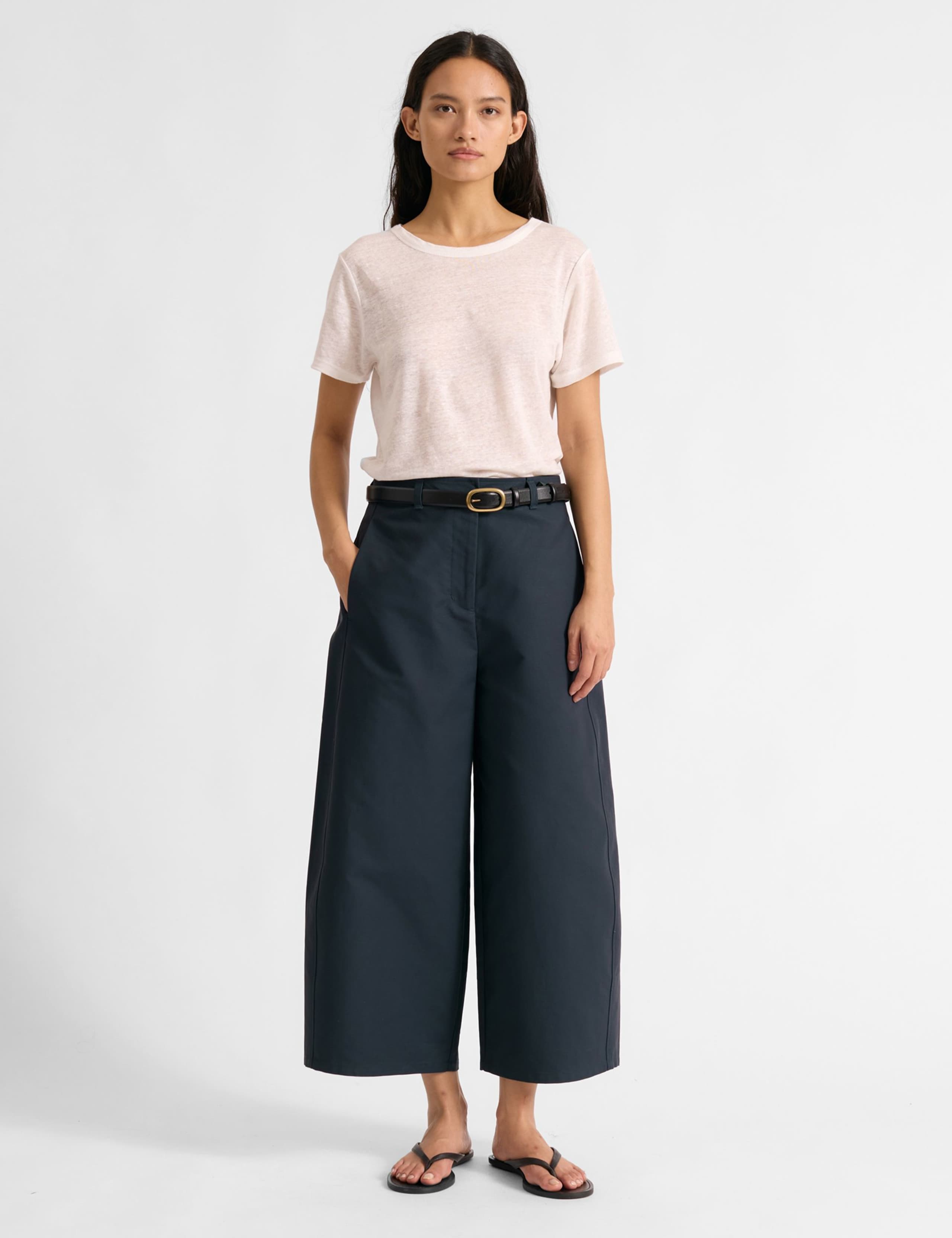 Pure Cotton Barrel Leg Ankle Grazer Chinos 1 of 4