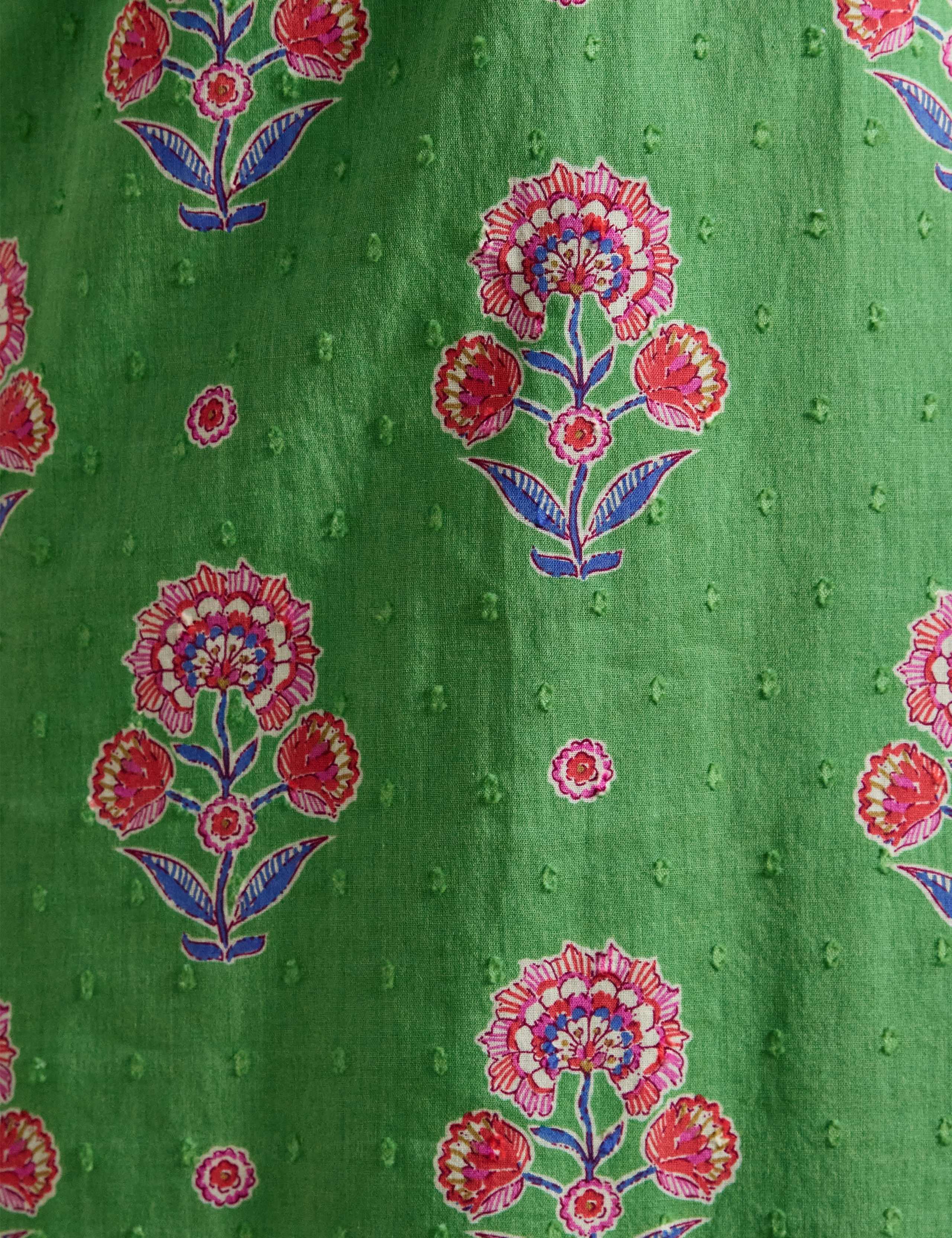 Pure Cotton Floral Tie Neck Midi Dress 9 of 9