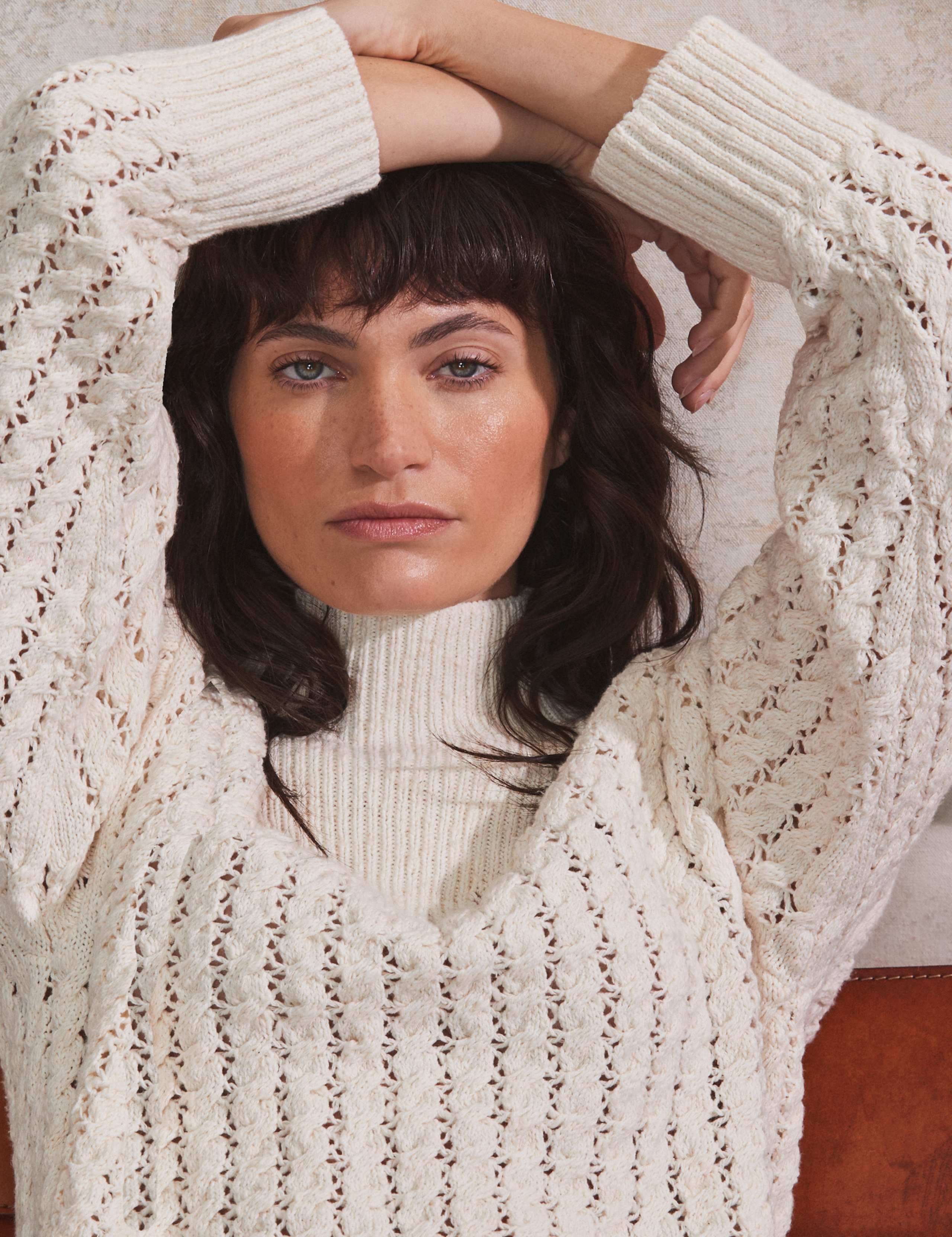 Cotton Rich Pointelle Relaxed Jumper 3 of 4