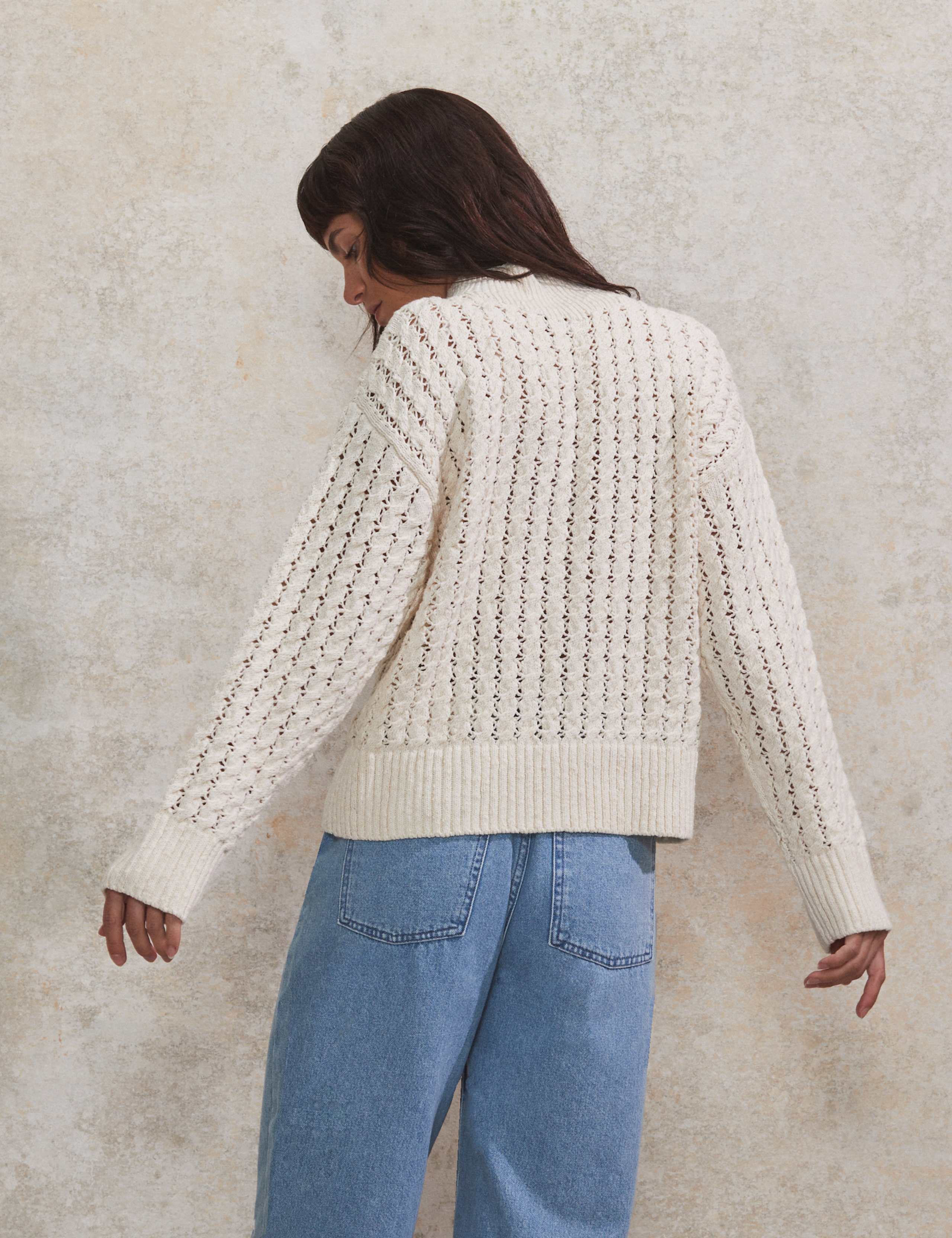 Cotton Rich Pointelle Relaxed Jumper 4 of 4