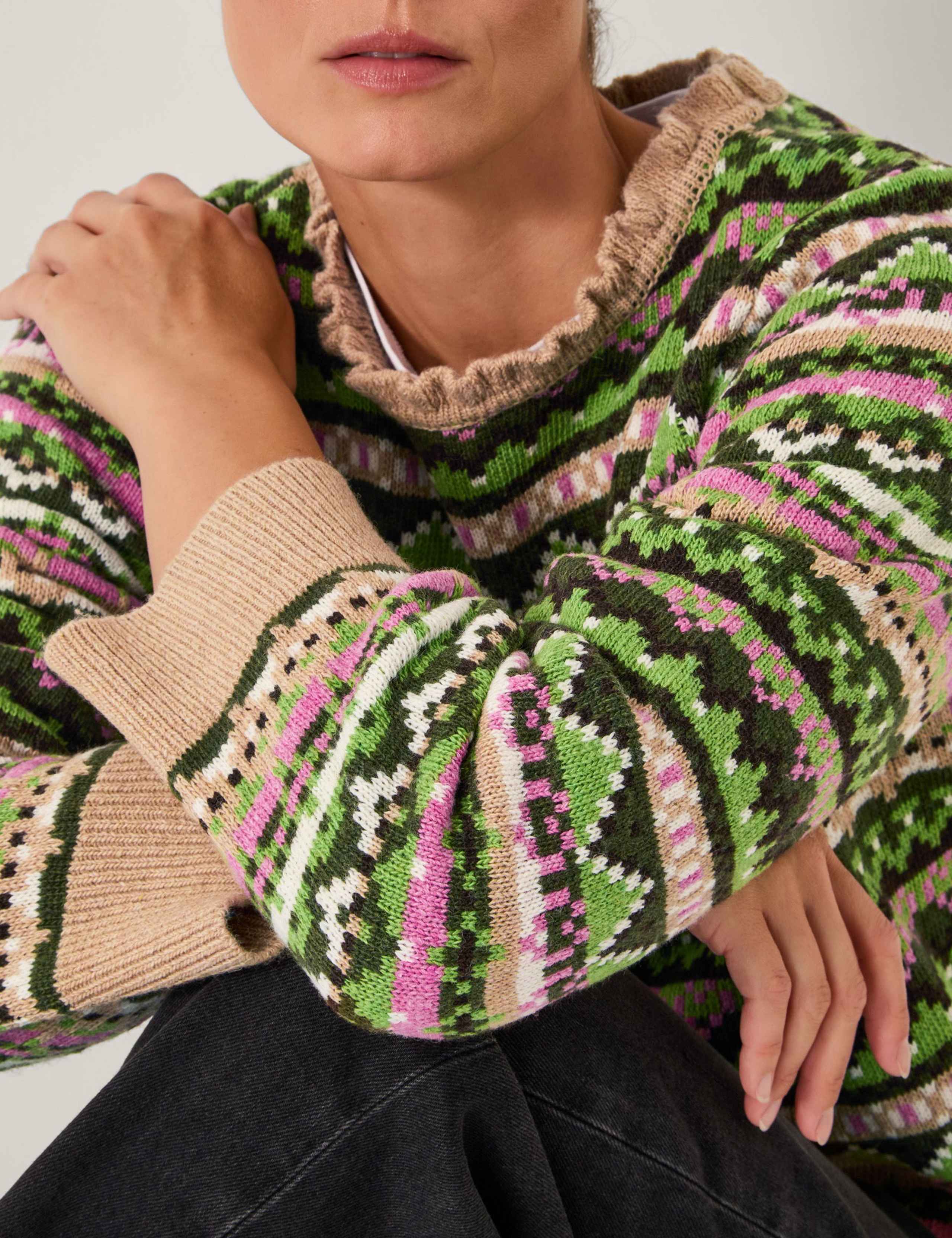Wool Blend Fair Isle Round Neck Jumper 5 of 5