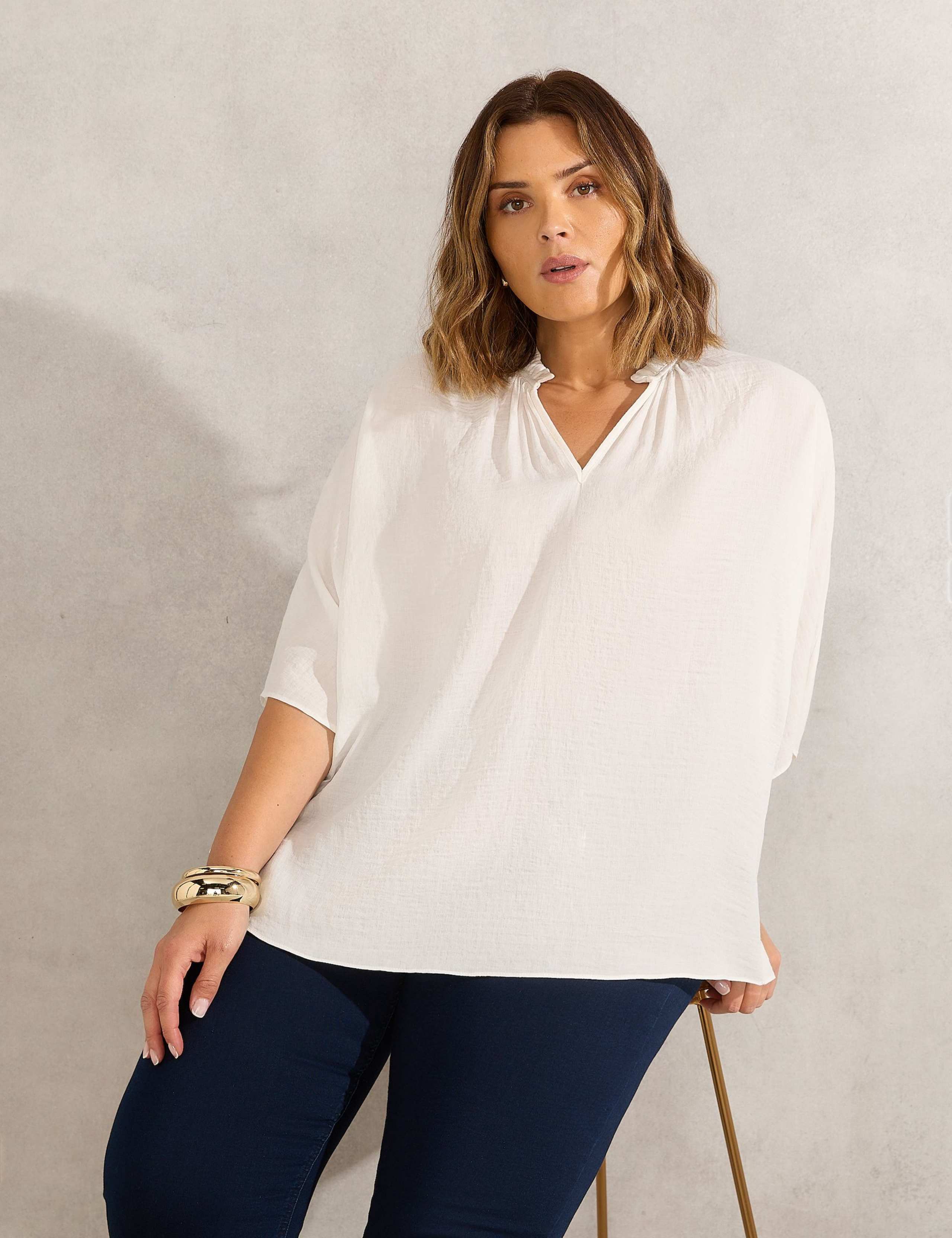 Notch Neck Blouse 1 of 3