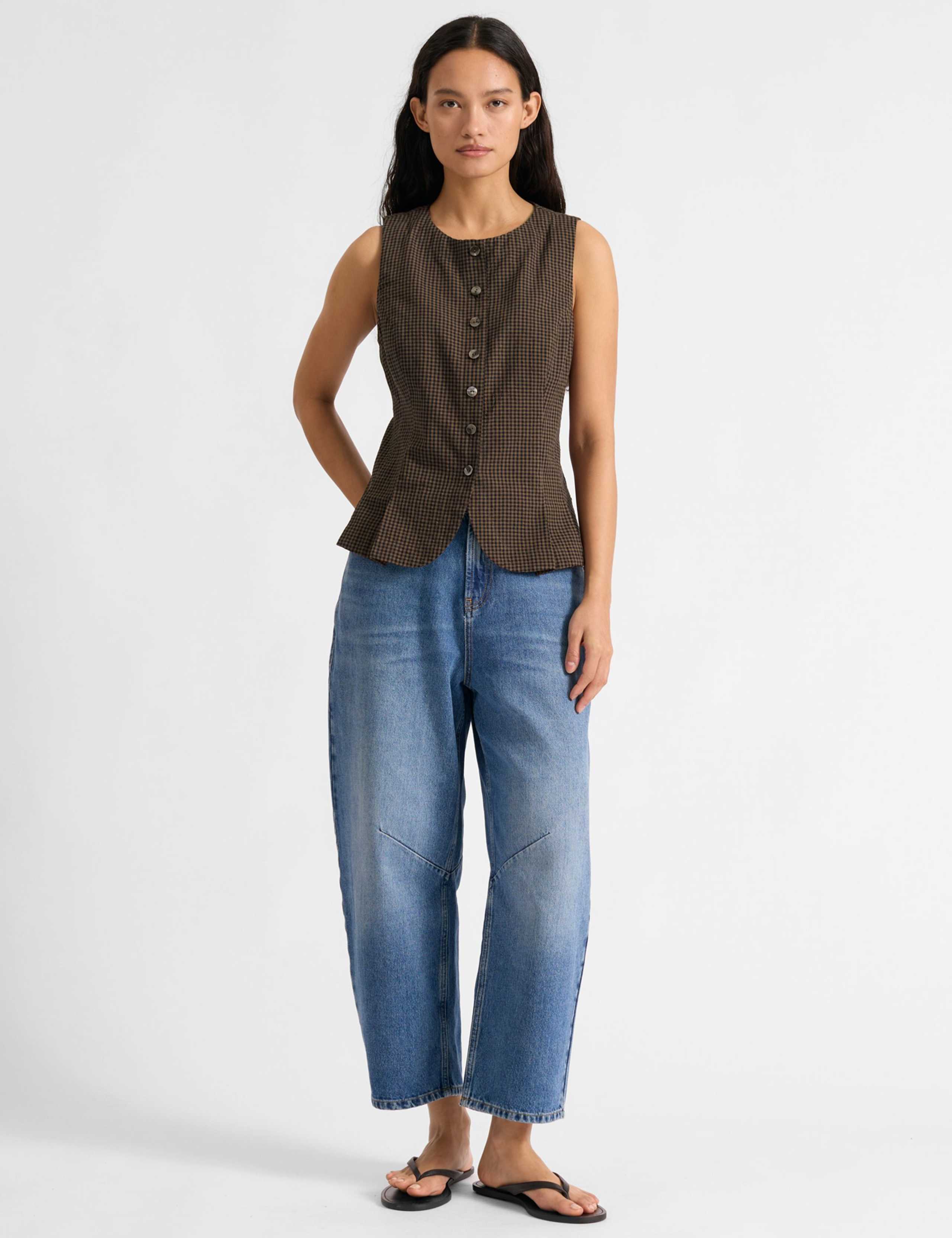 Gingham Cropped Waistcoat 3 of 6