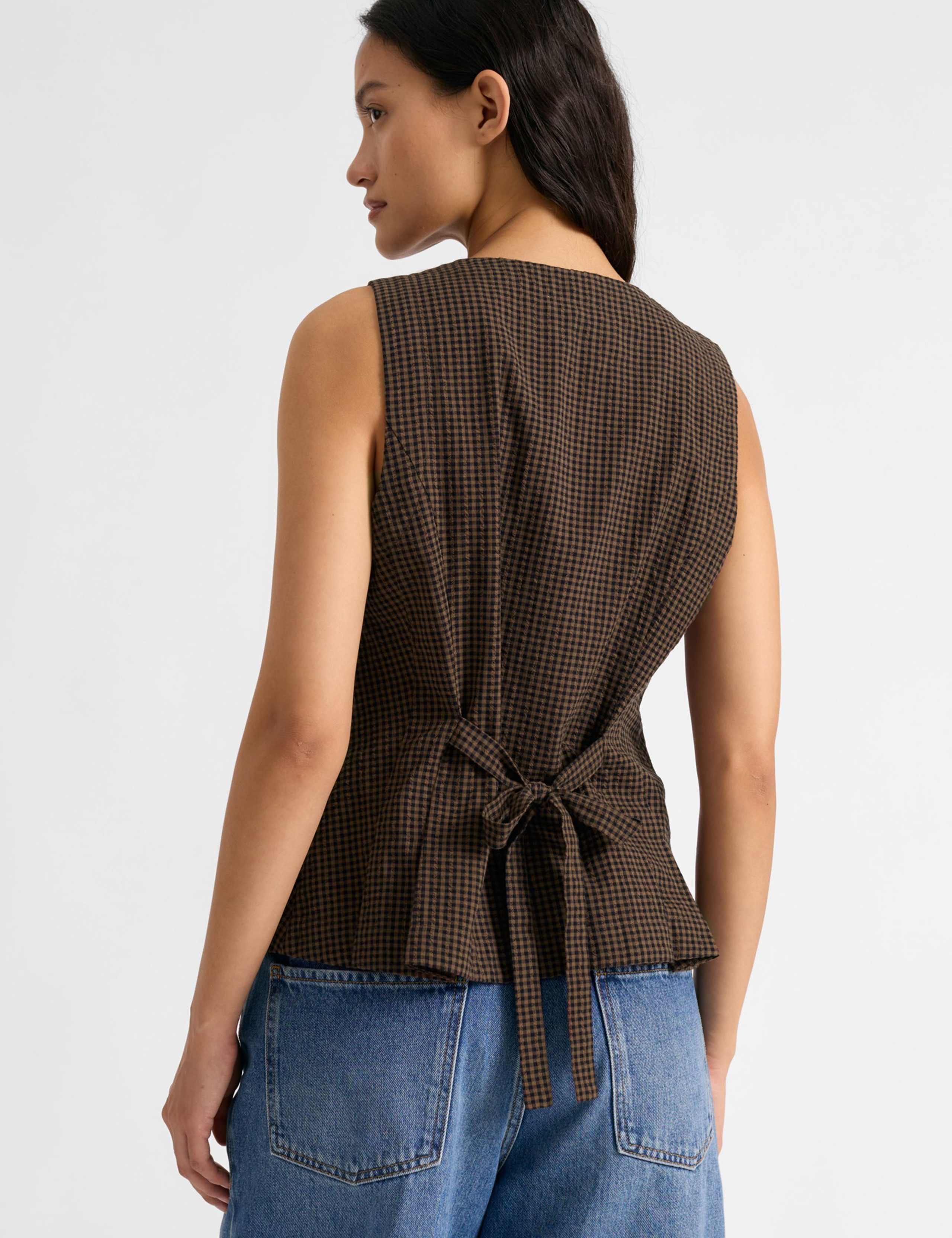 Gingham Cropped Waistcoat 4 of 6