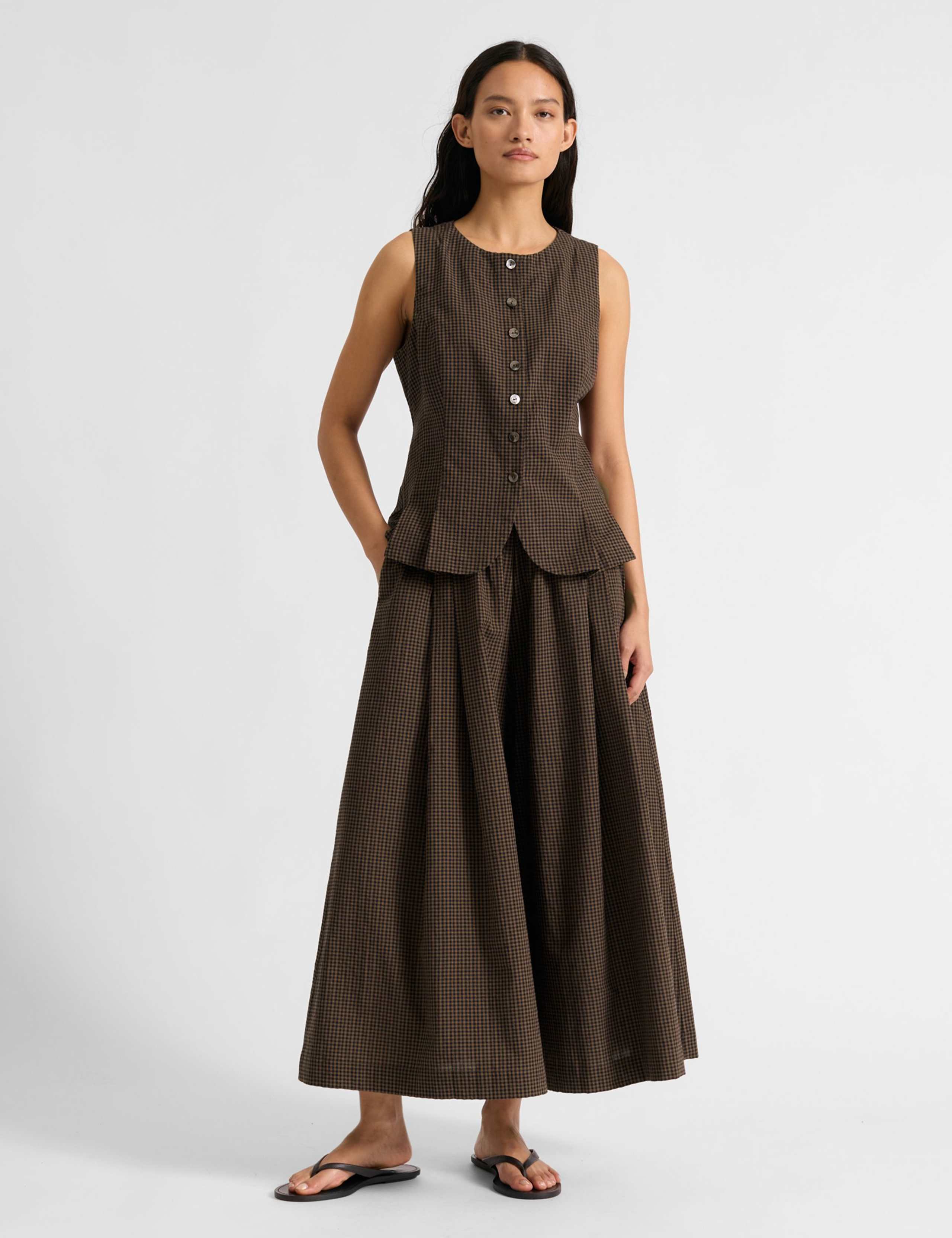 Gingham Cropped Waistcoat 5 of 6