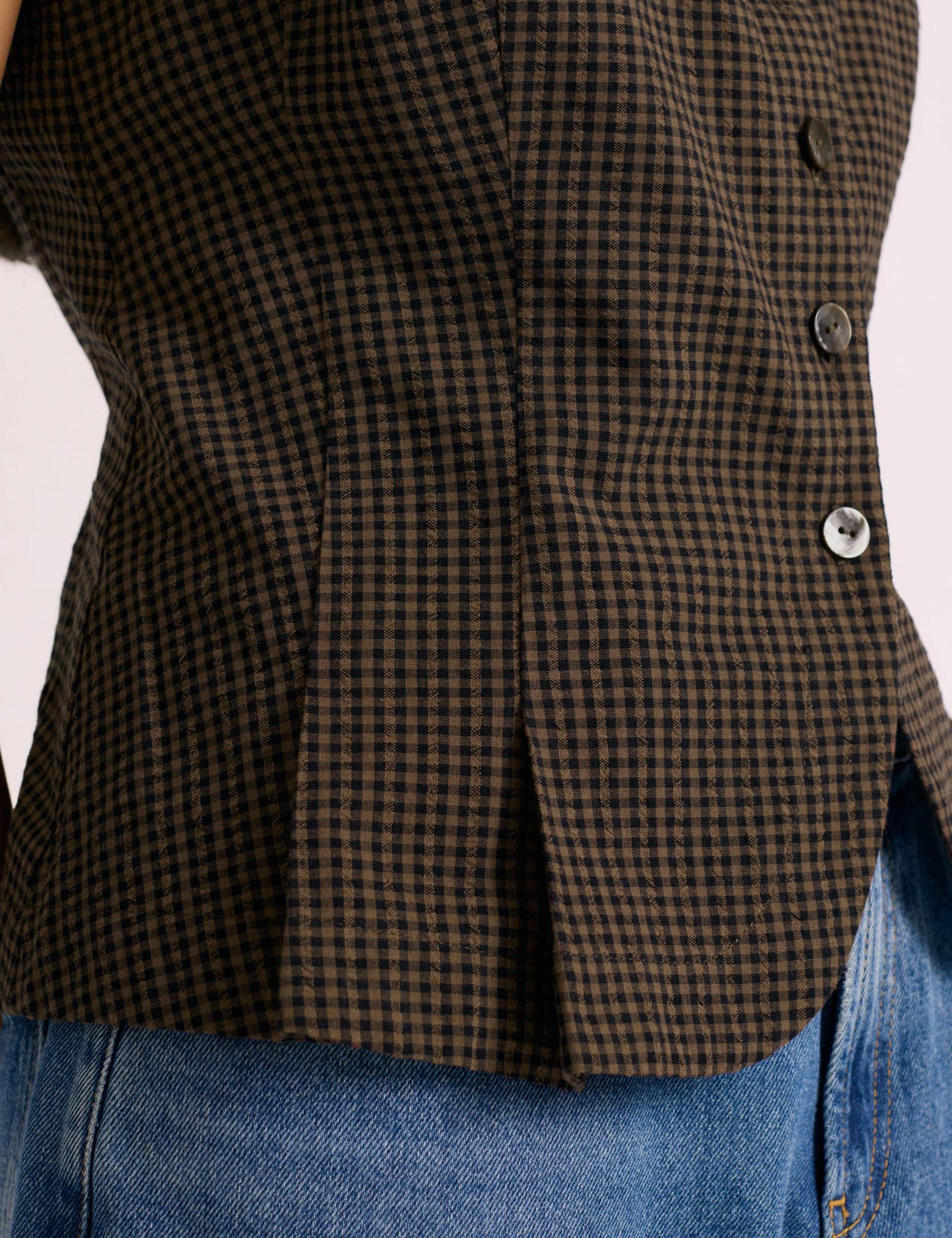 Gingham Cropped Waistcoat 6 of 6