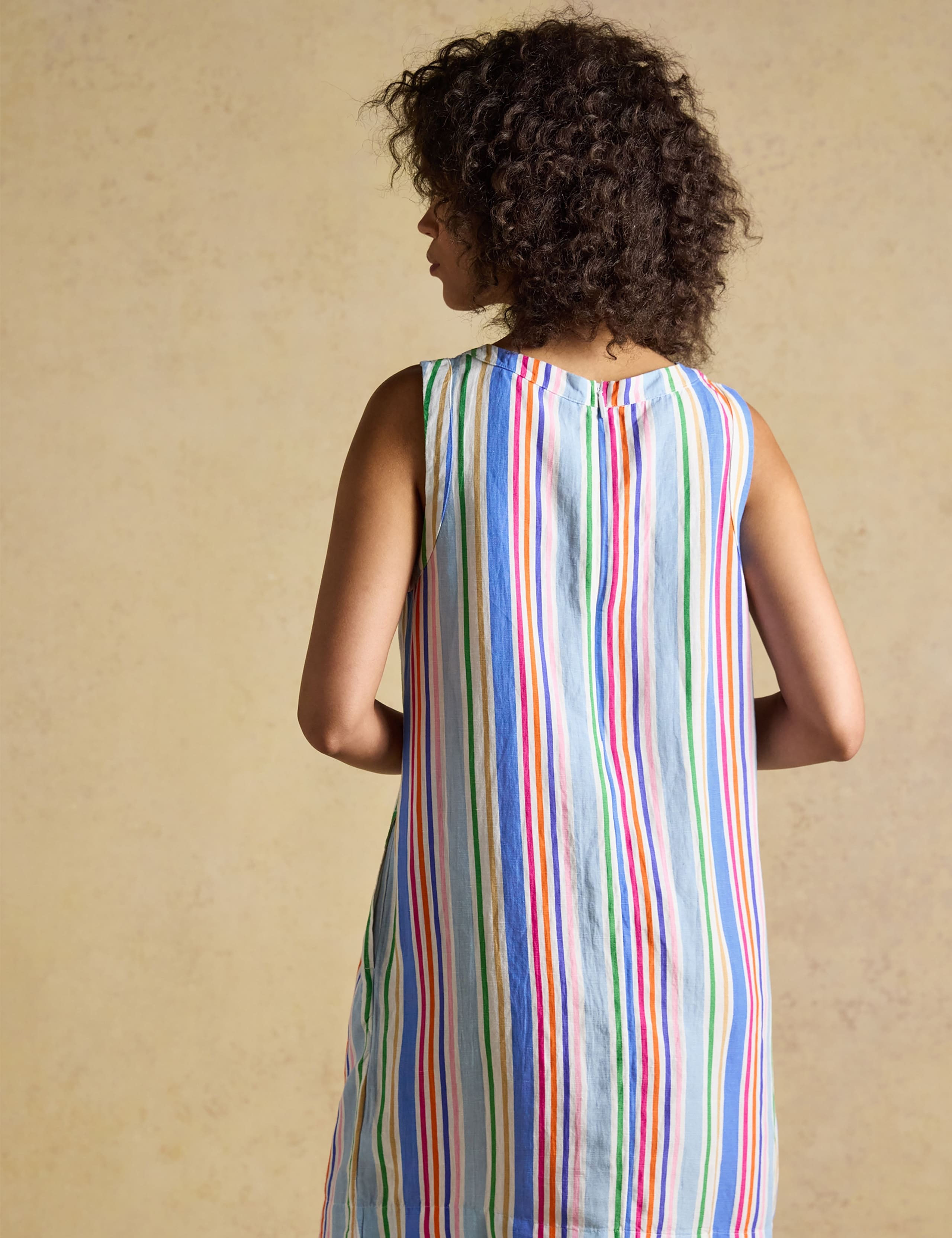 Linen Blend Striped Shift Dress 5 of 10