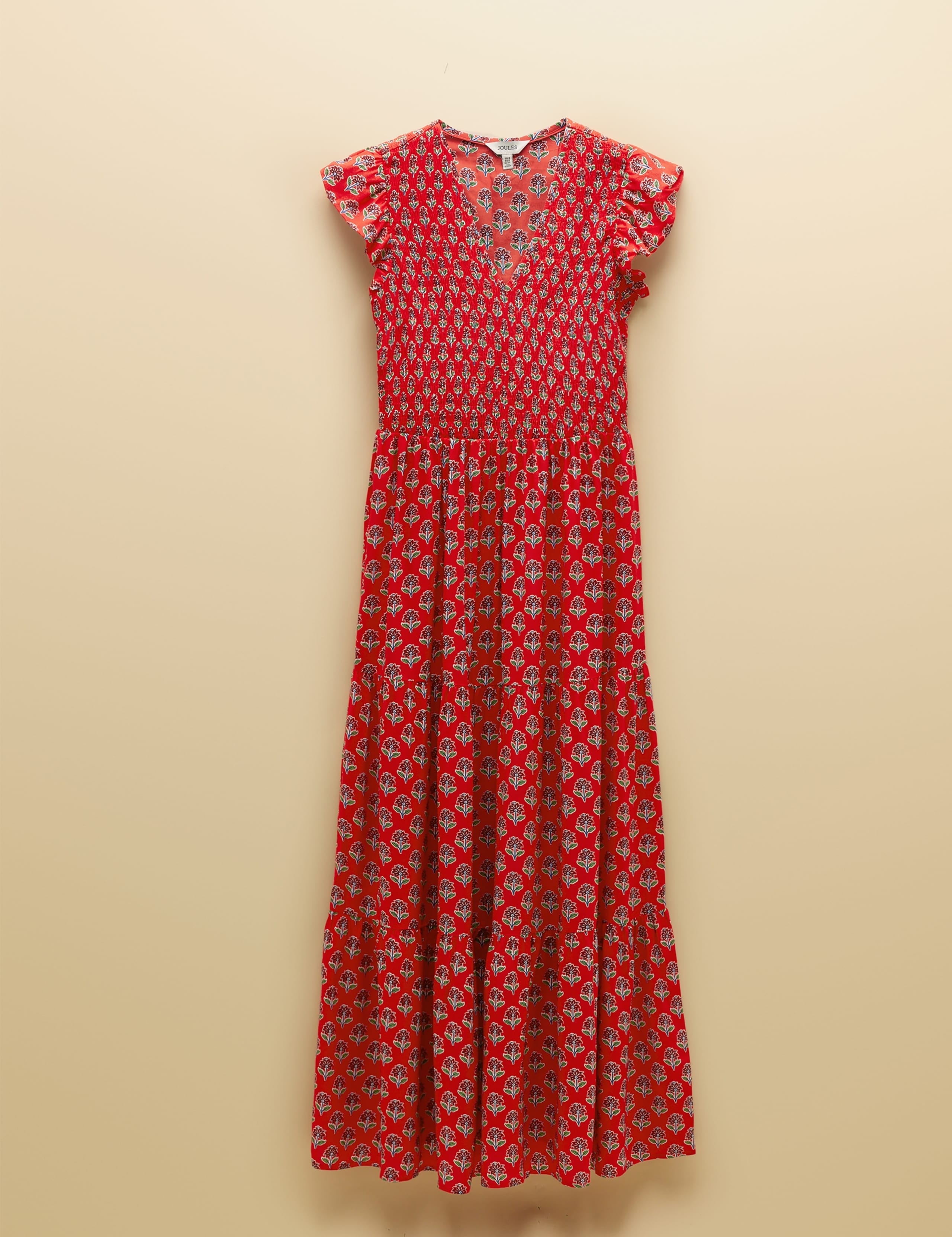 Floral V-Neck Midi Shirred Dress 2 of 9