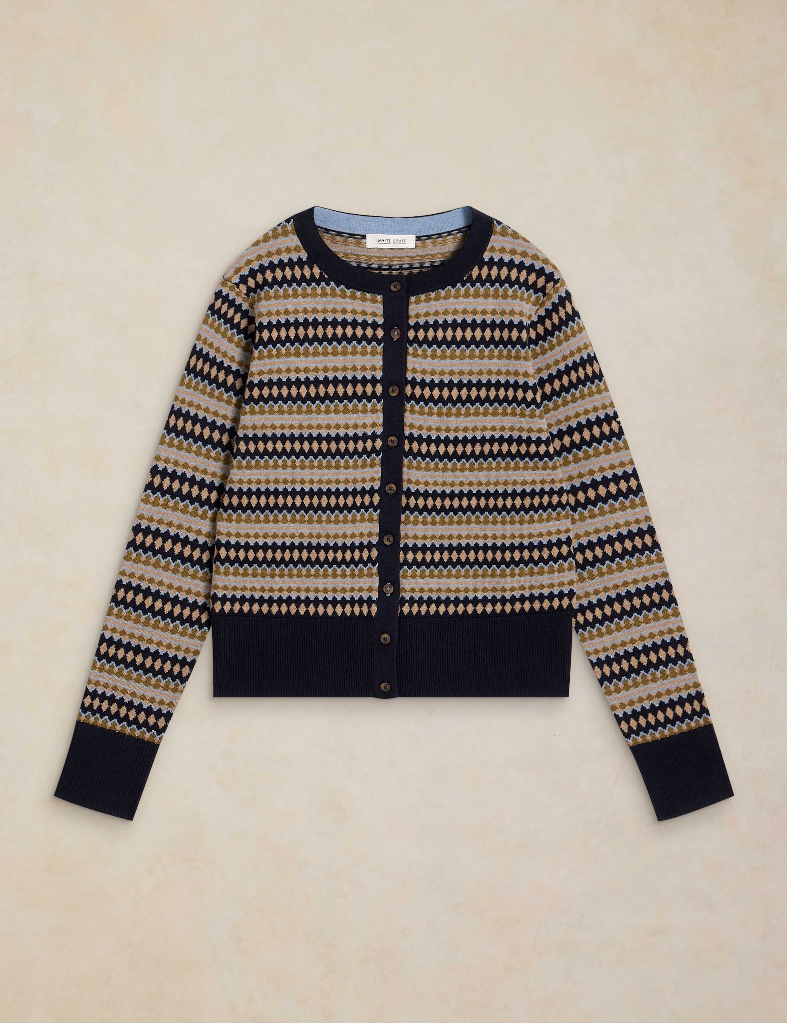 Pure Cotton Fair Isle Cardigan 2 of 6
