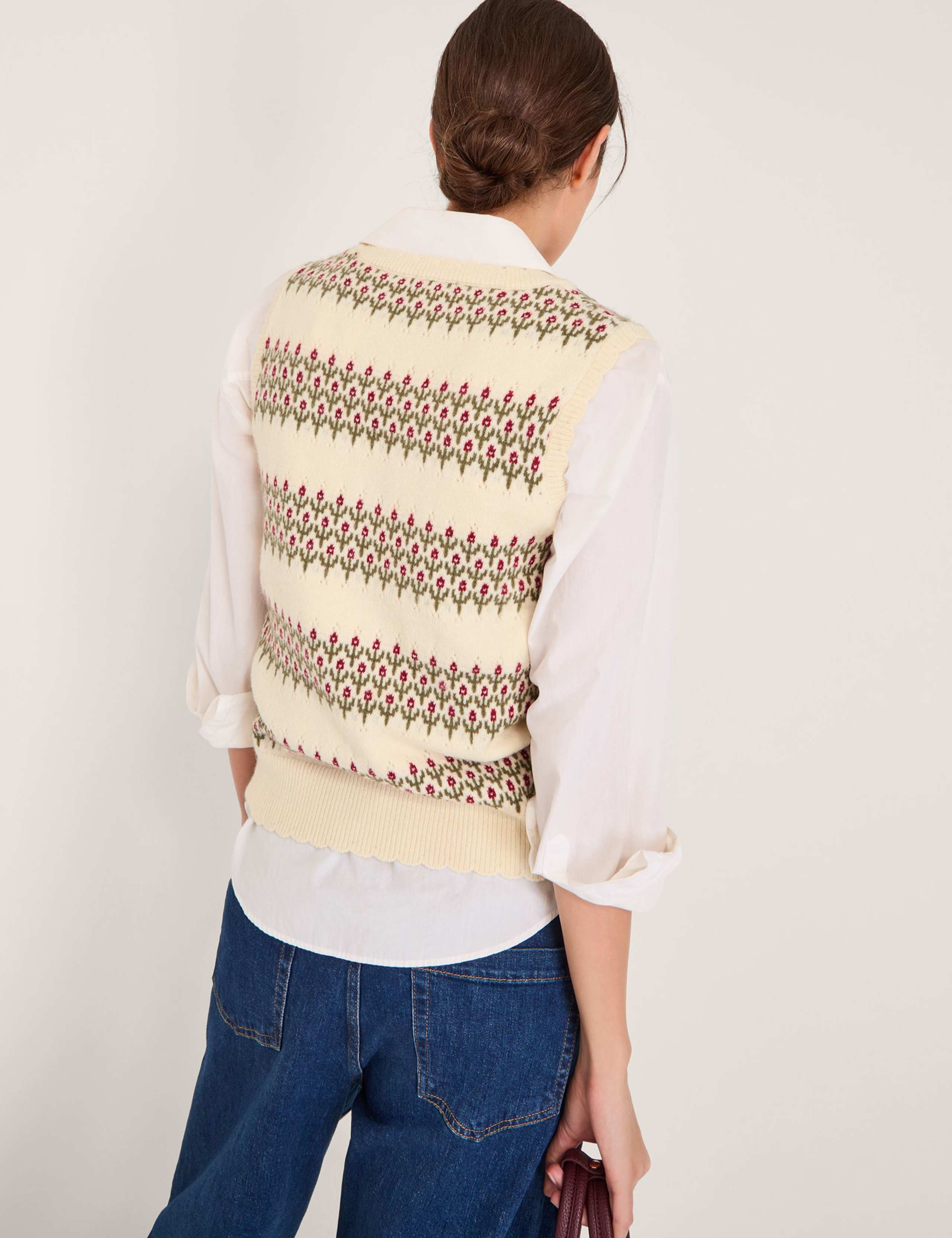 Floral Knitted V-Neck Vest. 2 of 4