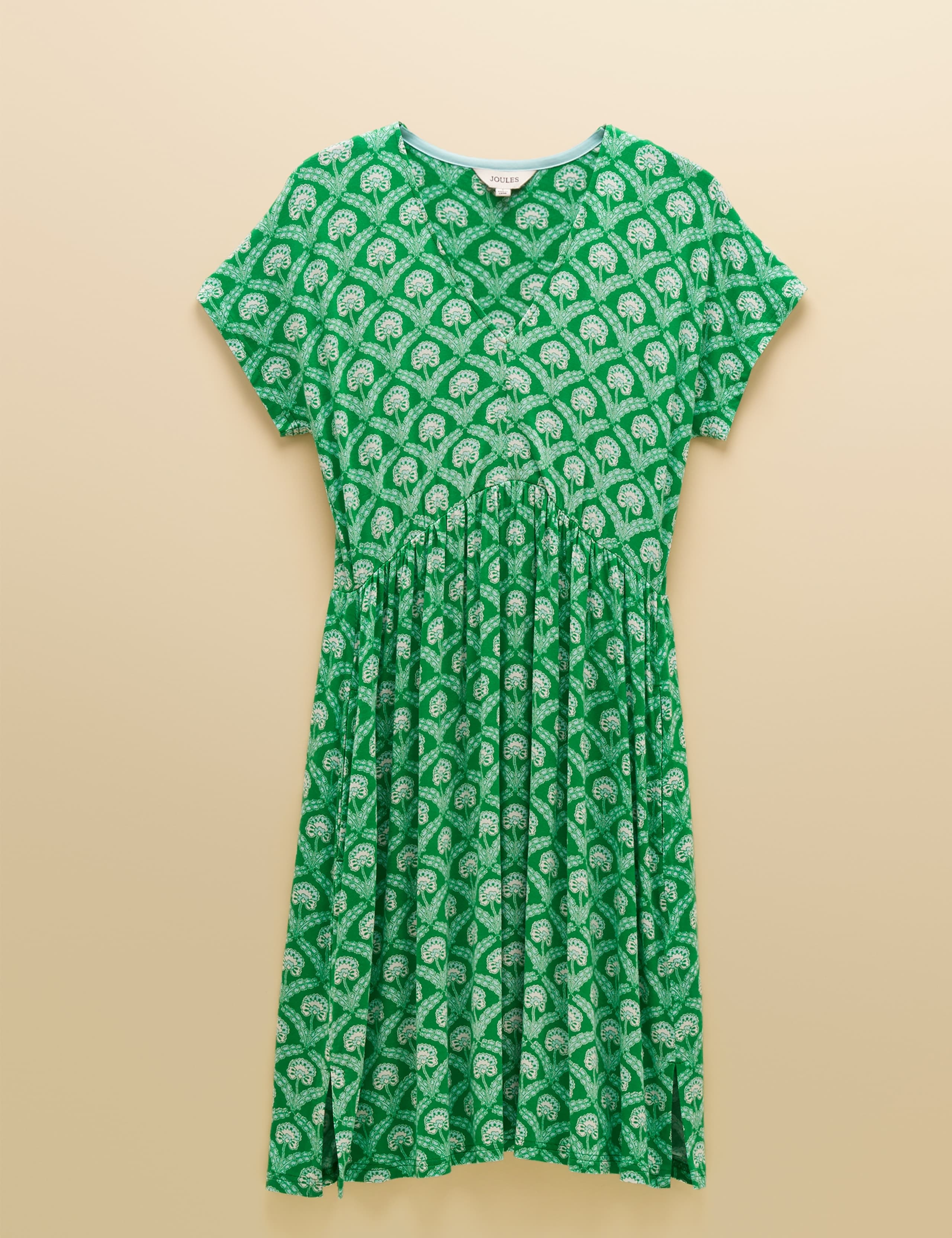 Printed V-Neck Knee Length Tea Dress 2 of 8