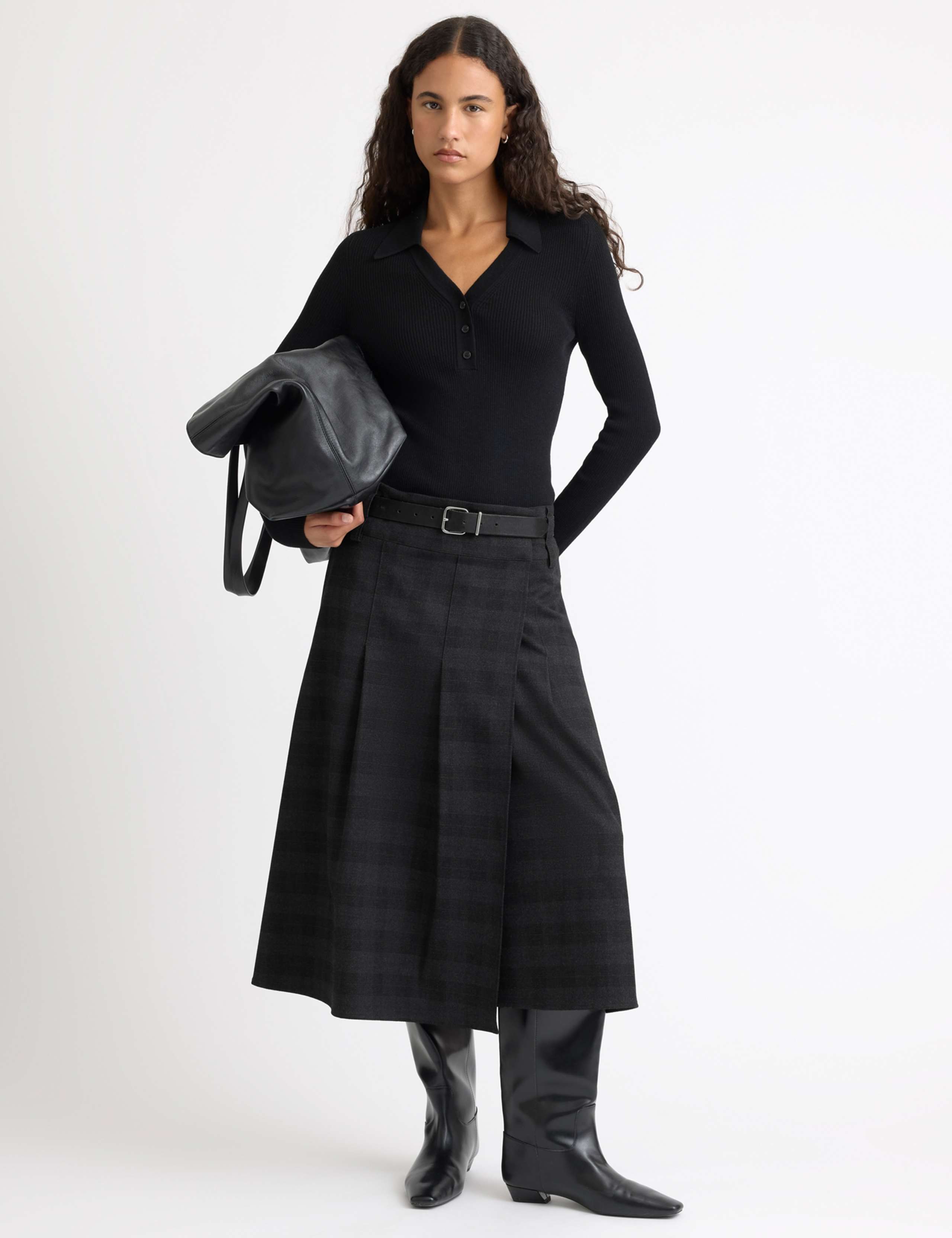 Checked Wrap Skirt 5 of 5