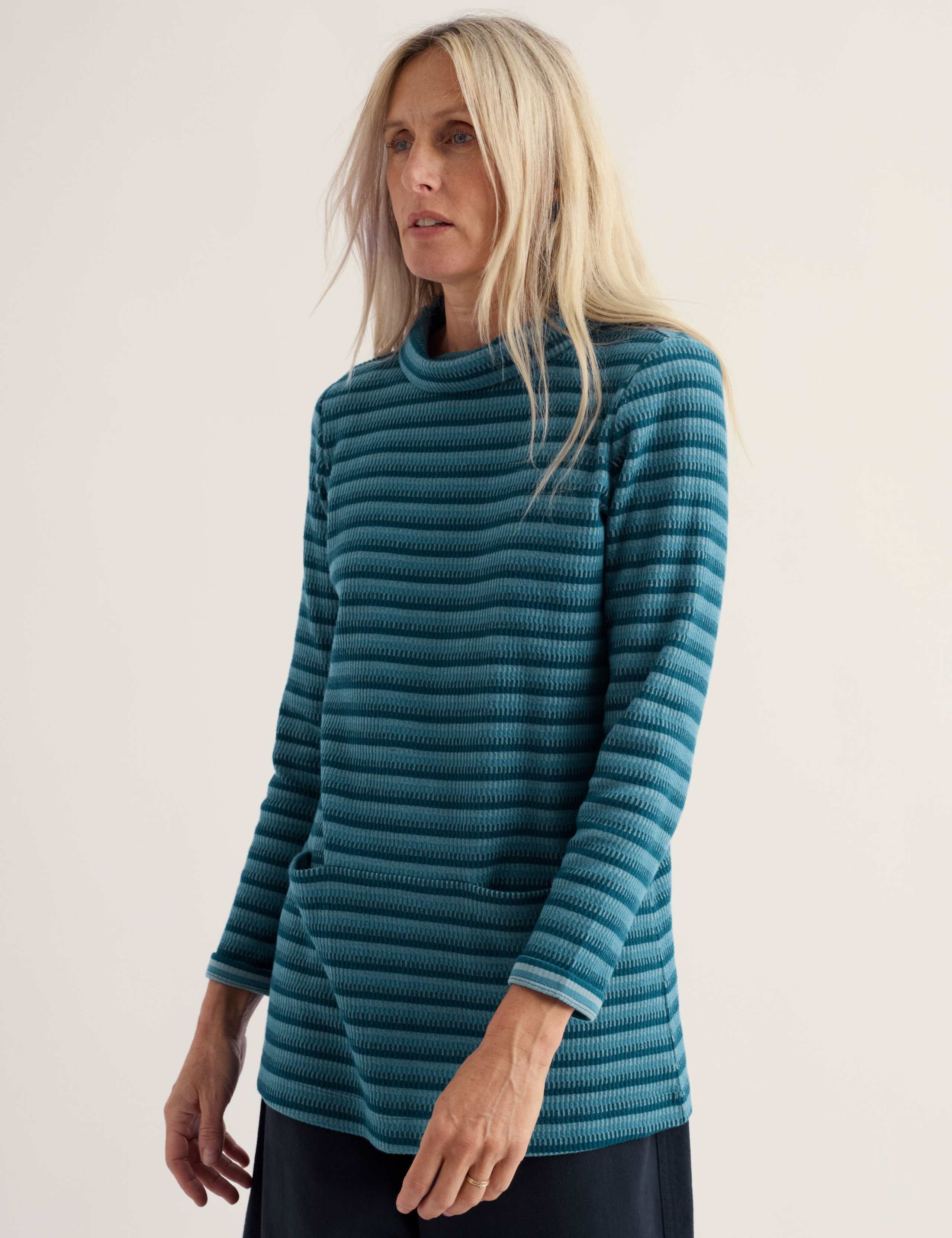 Printed High Neck Long Sleeve Relaxed Fit Tunic 3 of 5
