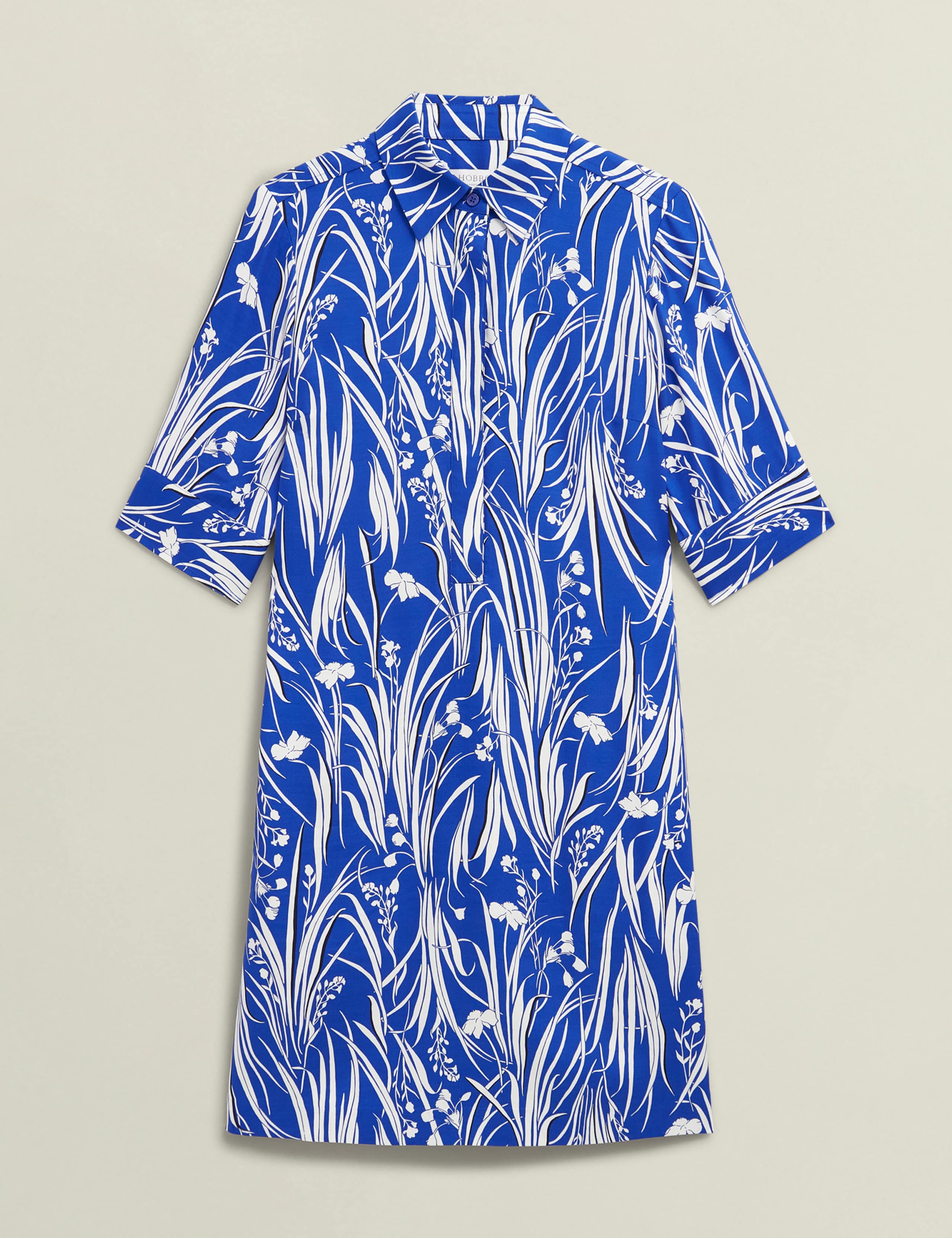 Floral Collared Knee Length Shift Dress 2 of 9