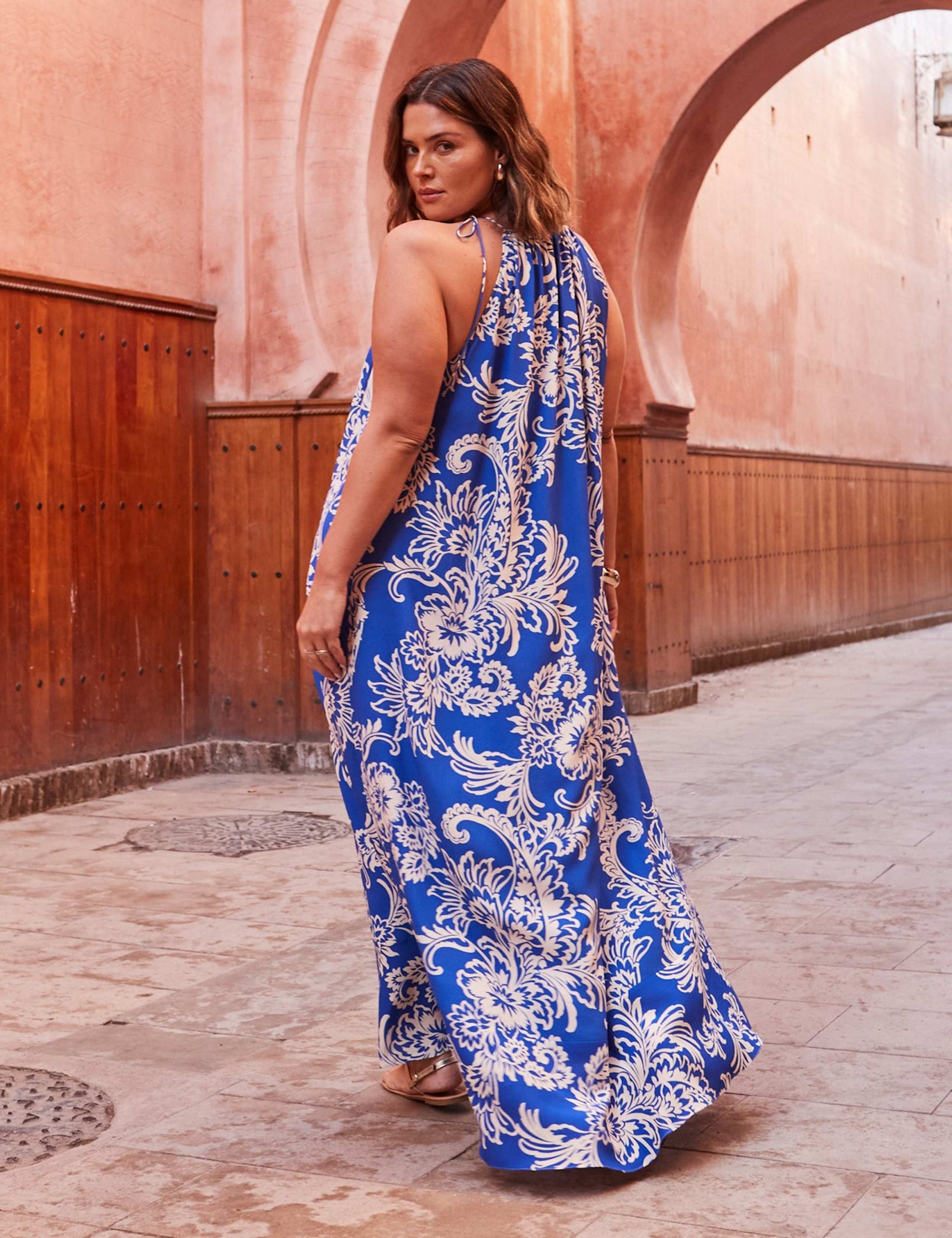 Floral Halter Neck Keyhole Midaxi Tea Dress 2 of 6