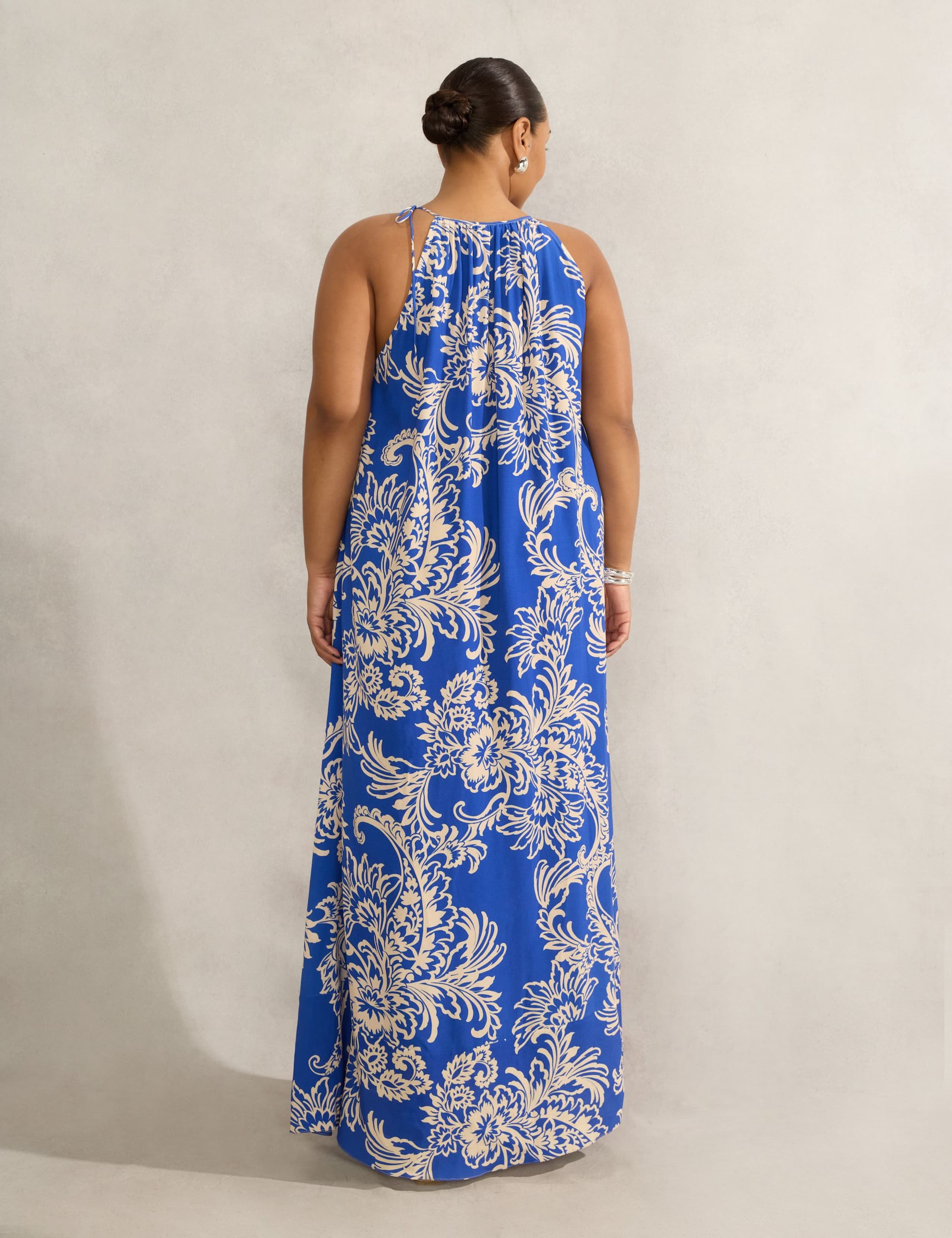 Floral Halter Neck Keyhole Midaxi Tea Dress 5 of 6