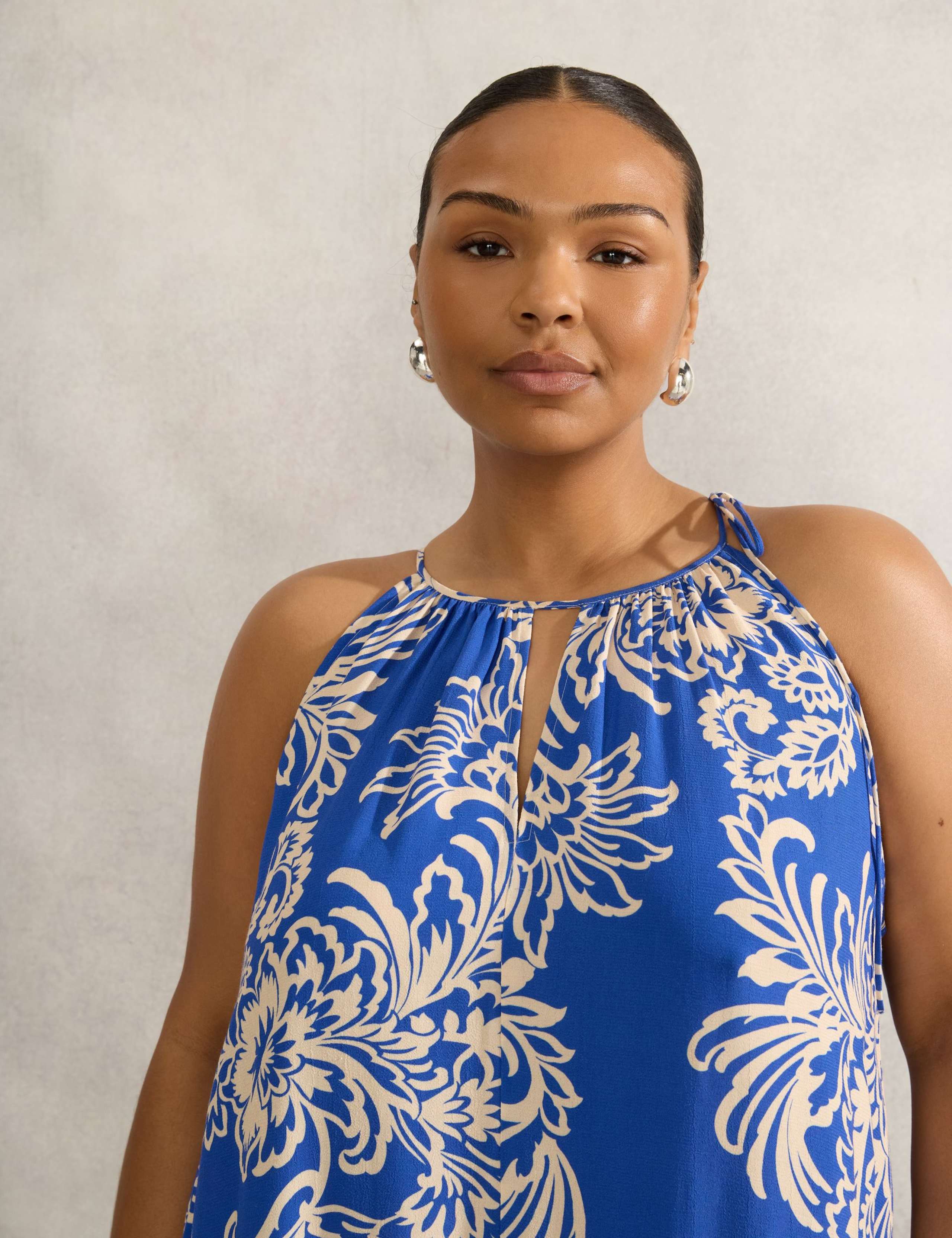 Floral Halter Neck Keyhole Midaxi Tea Dress 6 of 6