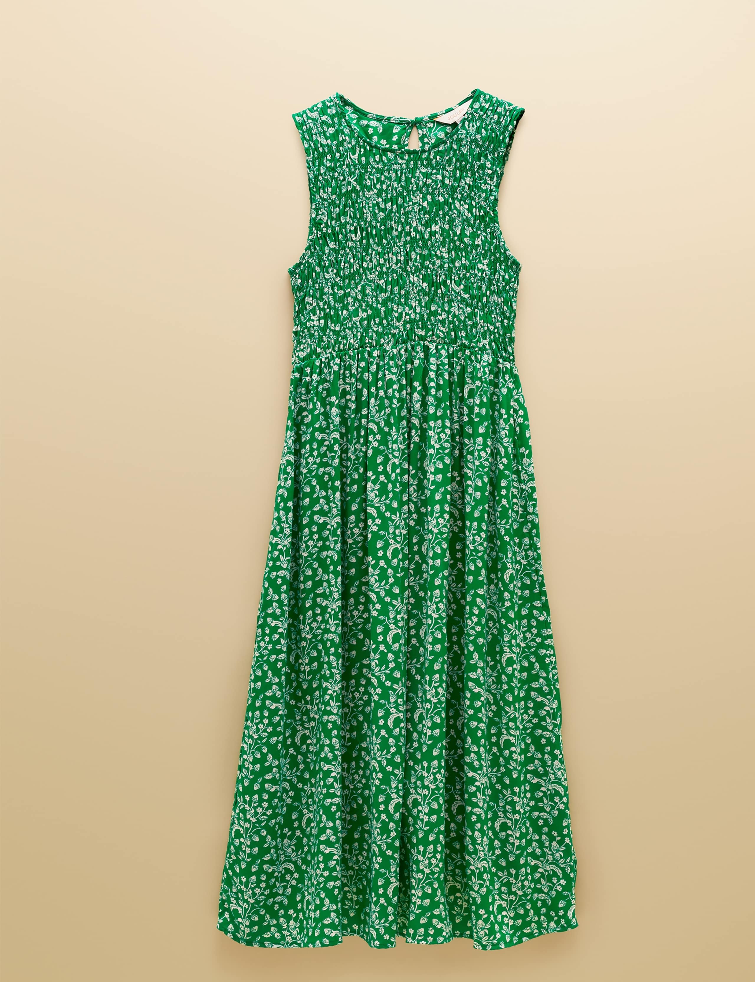 Printed Crew Neck Midi Shirred Dress 2 of 9
