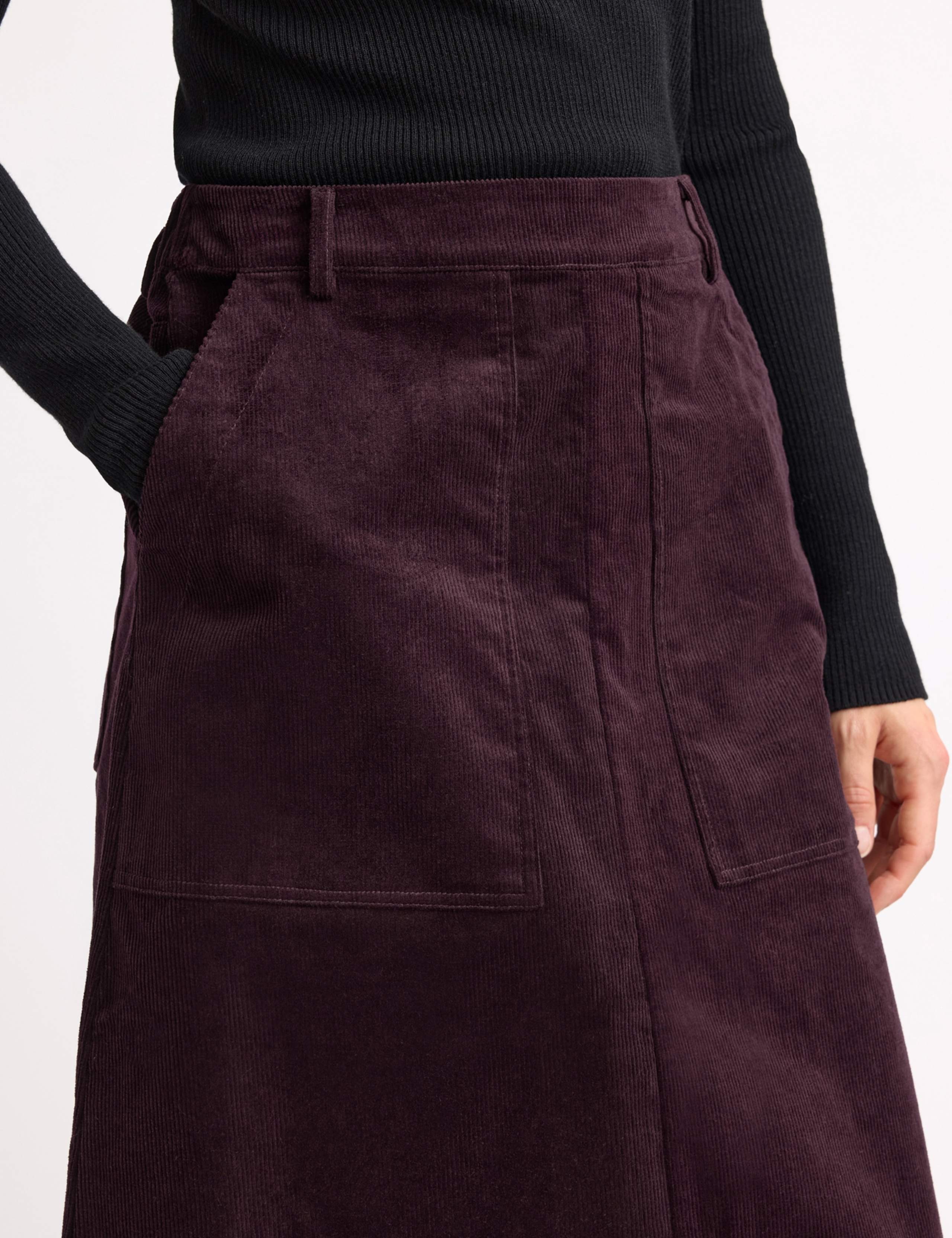 Cord Midi A-Line Skirt 3 of 4