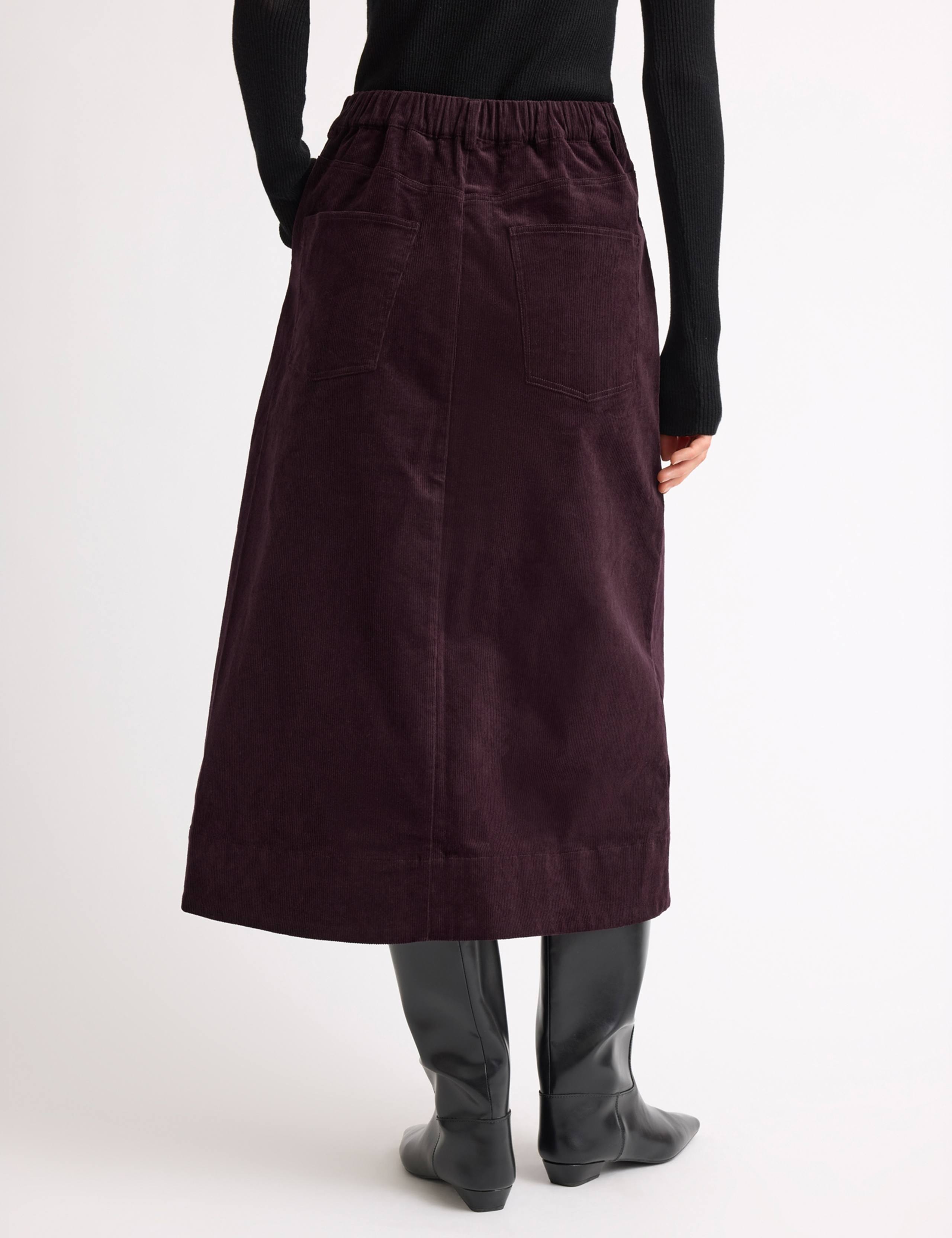 Cord Midi A-Line Skirt 4 of 4