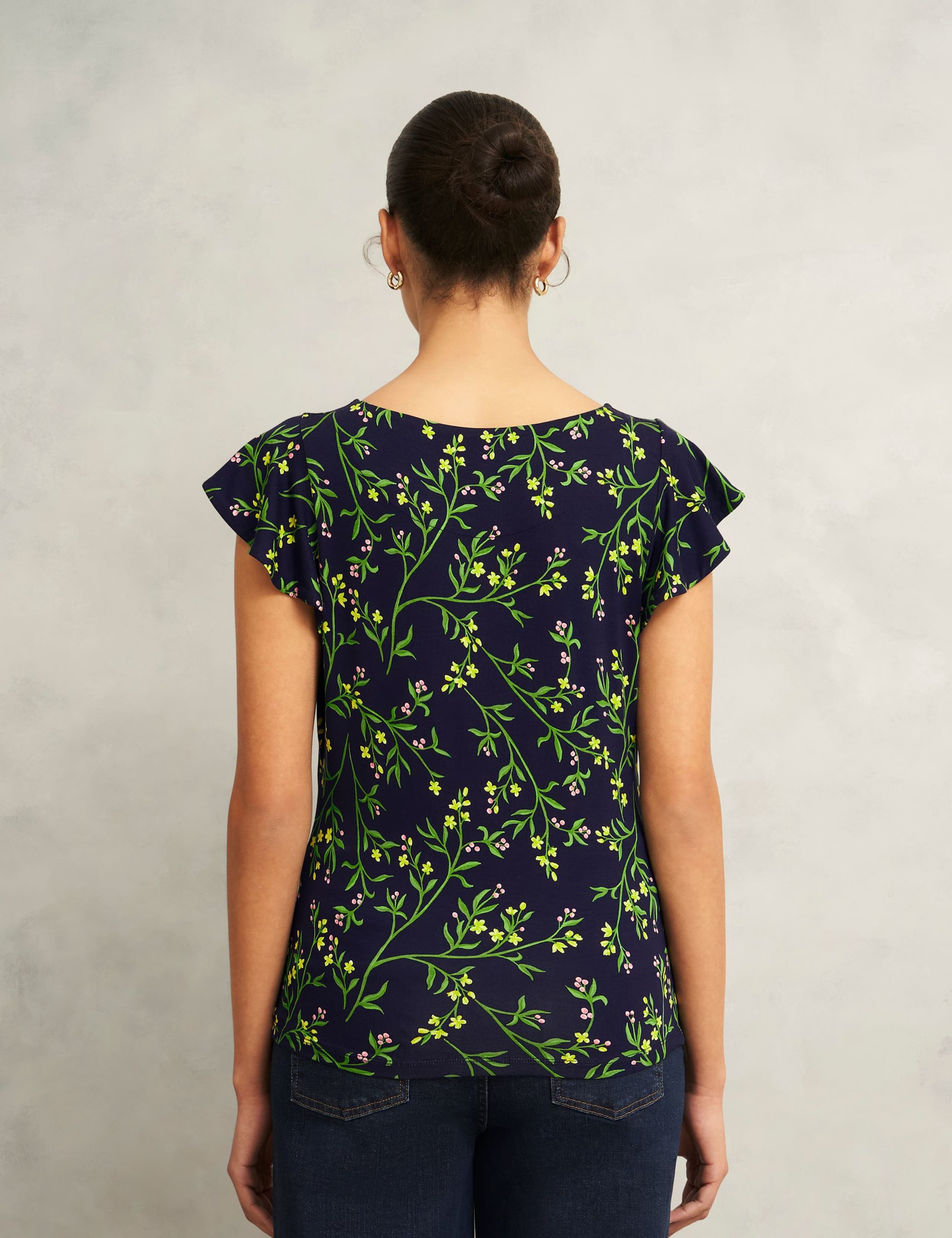 Floral Frill Sleeve Top 3 of 7
