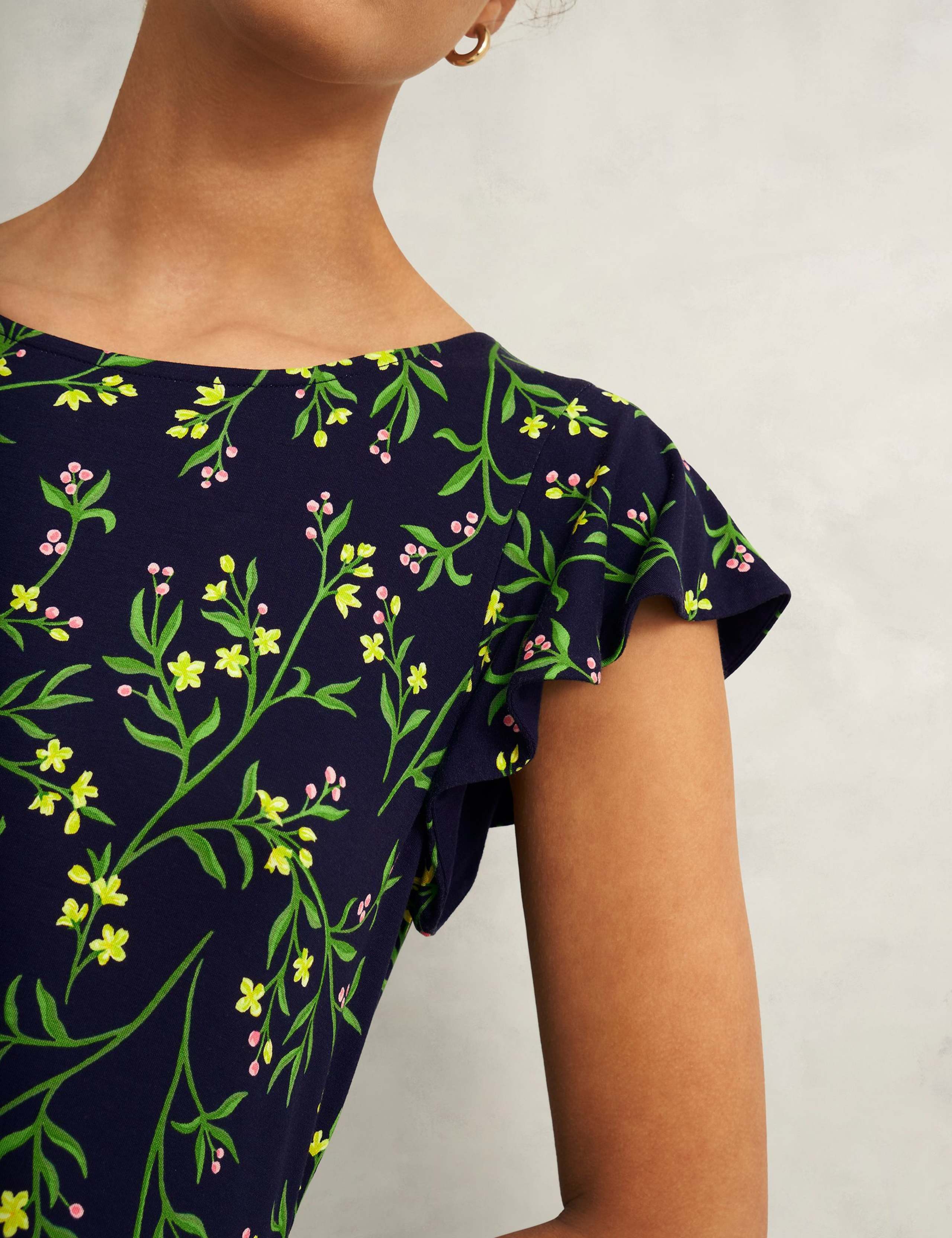 Floral Frill Sleeve Top 5 of 7