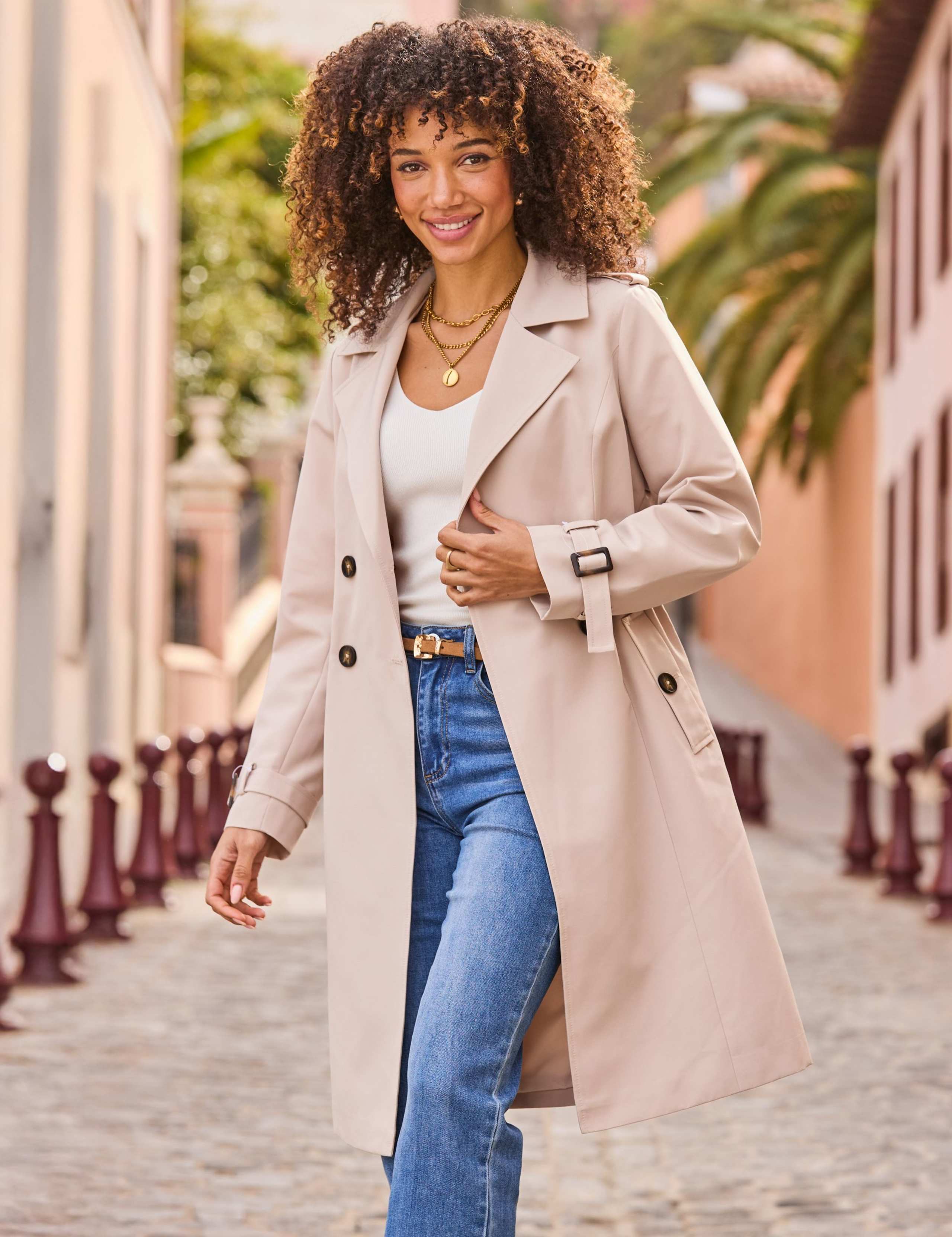 Cinched Waist Trench Coat 3 of 9