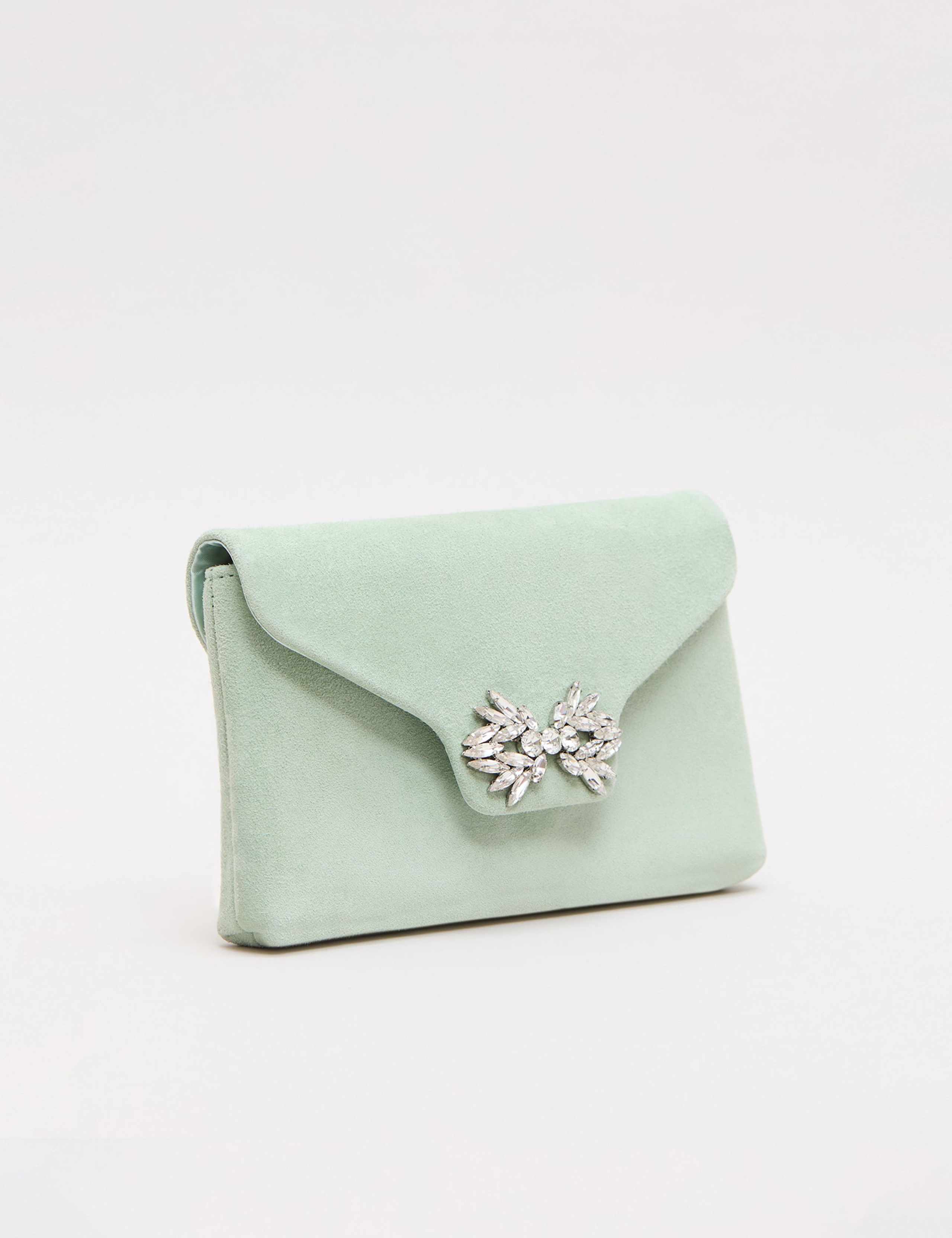 Suede Sparkle Clutch Bag 2 of 8