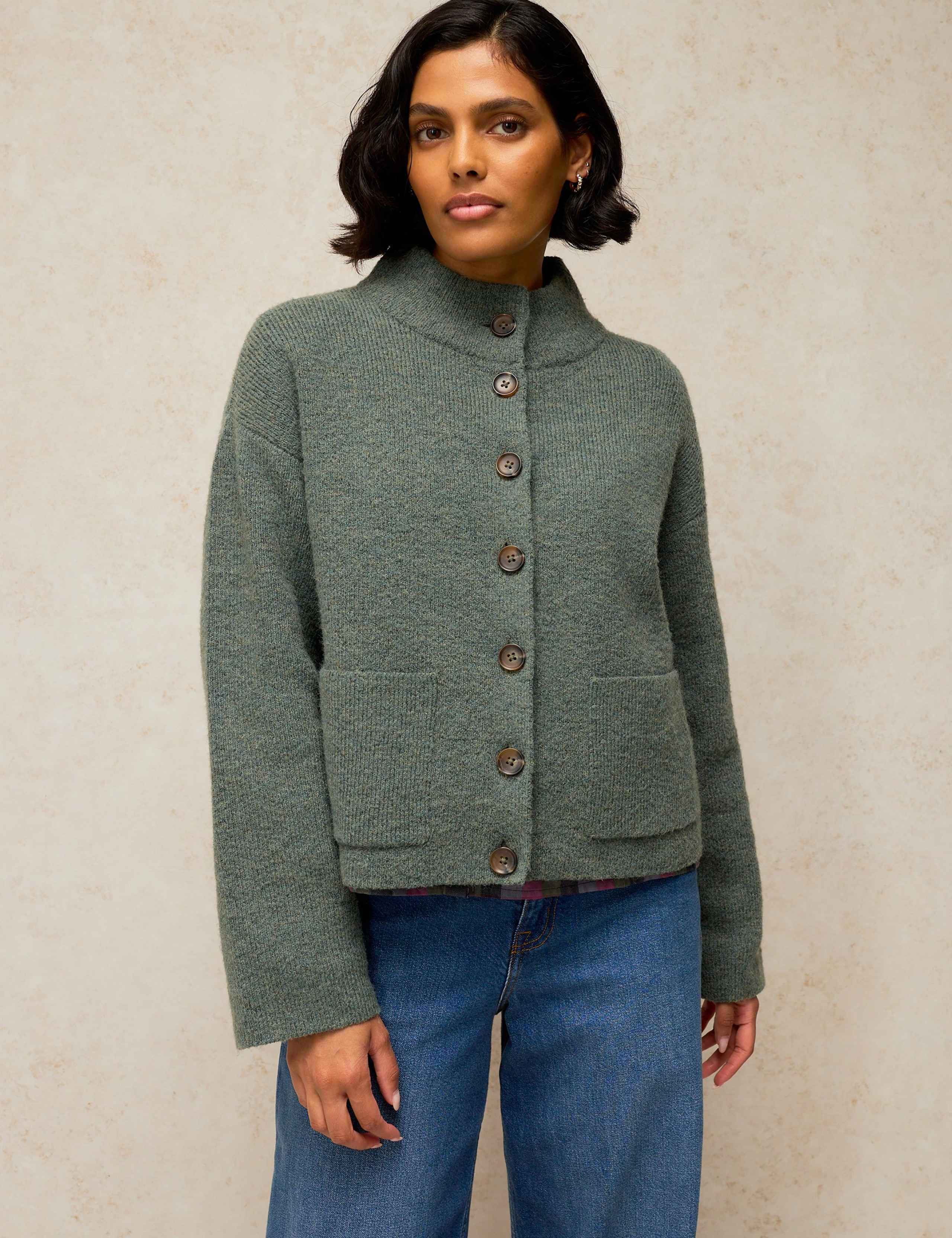 Funnel Neck Cardigan 1 of 6