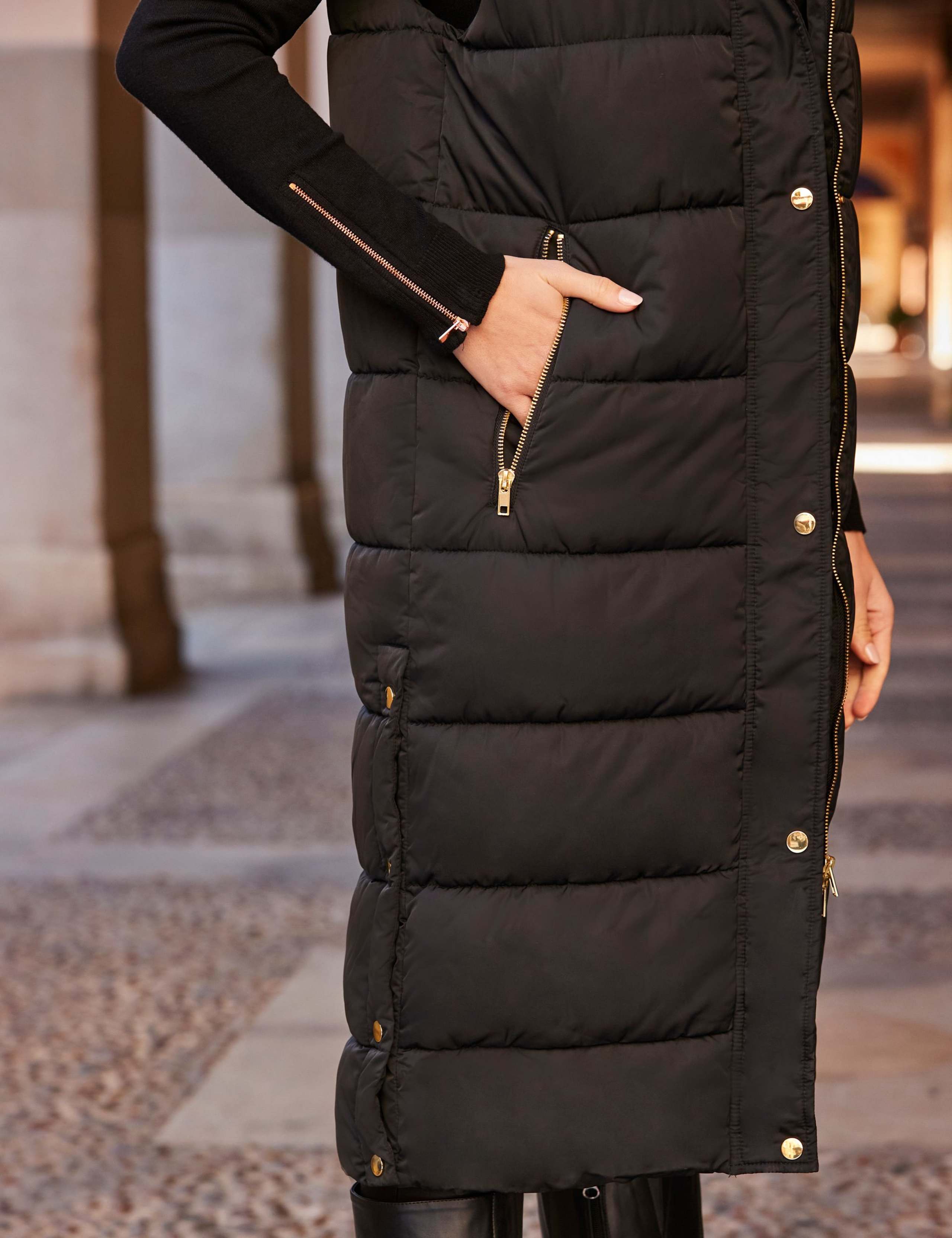 Padded Hooded Longline Gilet 7 of 7