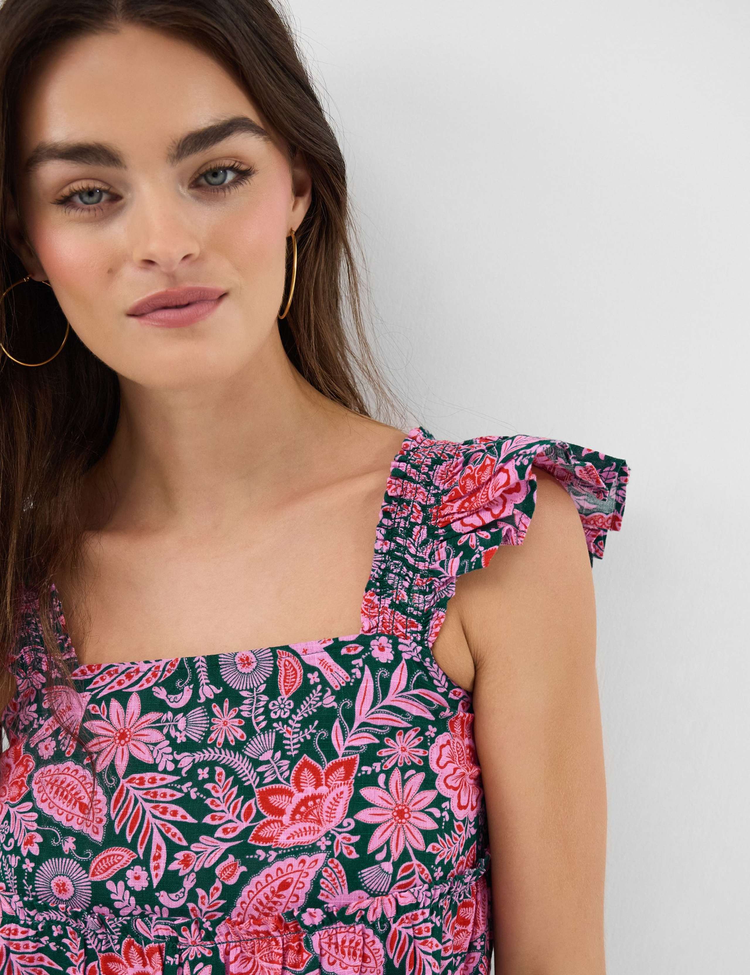 Pure Cotton Floral Mini Beach Dress 5 of 5