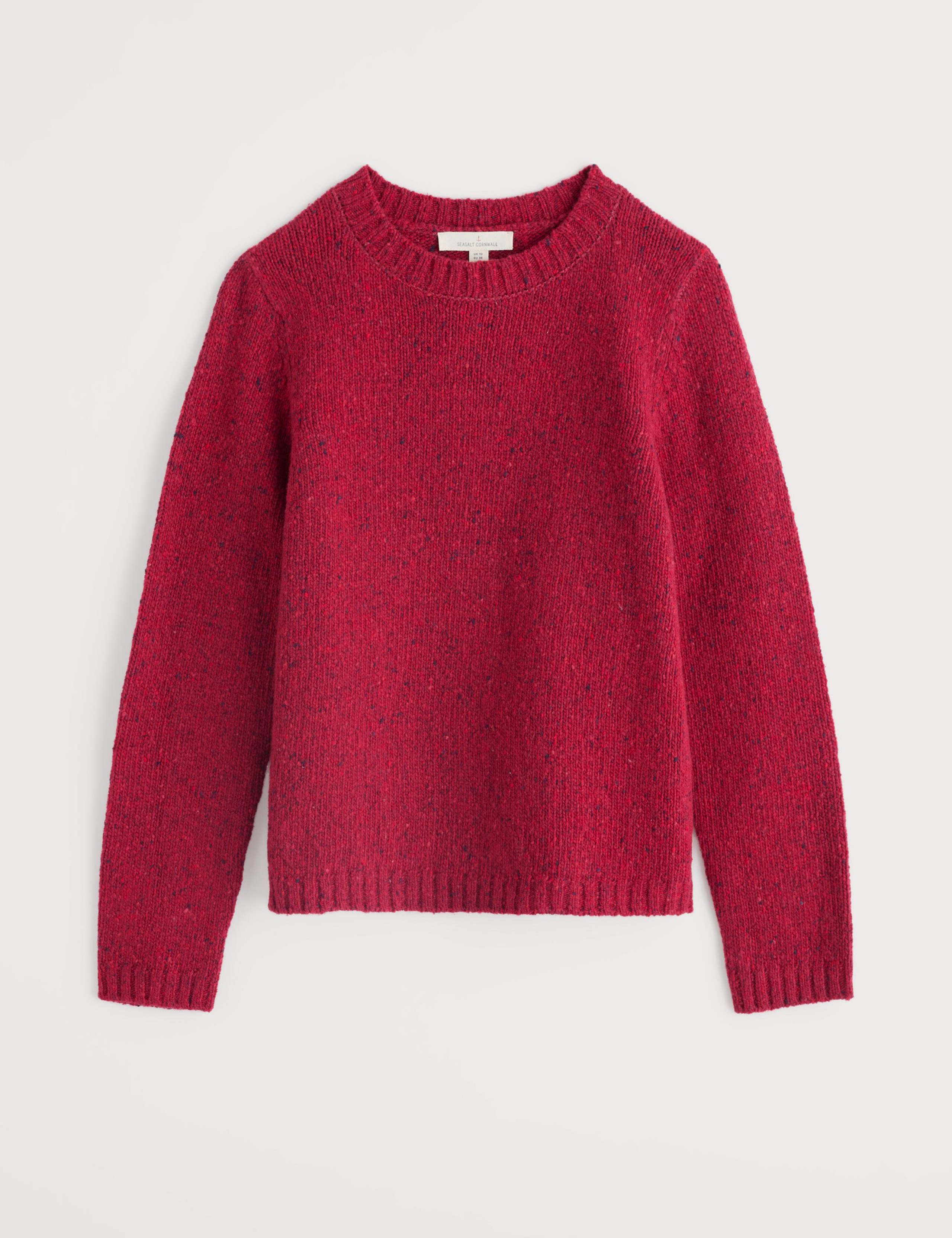 Merino Wool Rich Textured Crew Neck Jumper 2 of 5